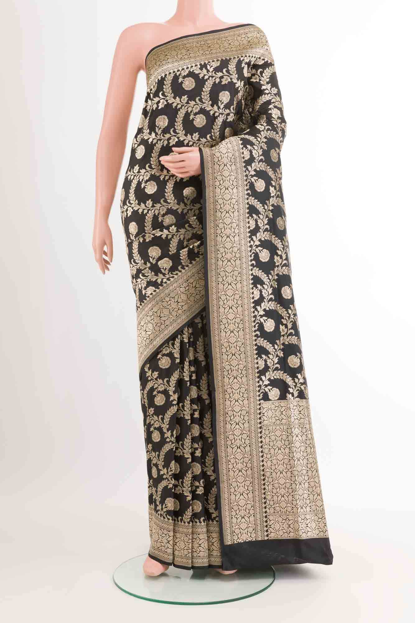 Black Banarasi Silk Saree