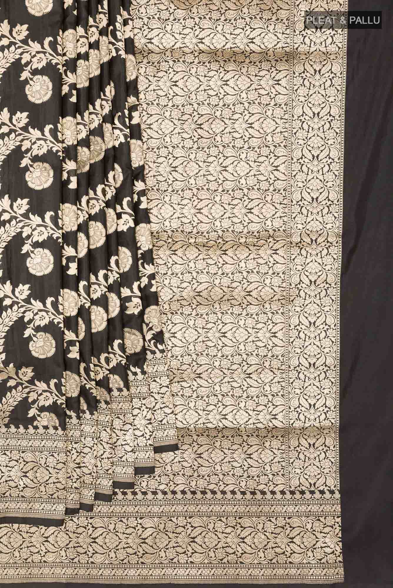 Black Banarasi Silk Saree
