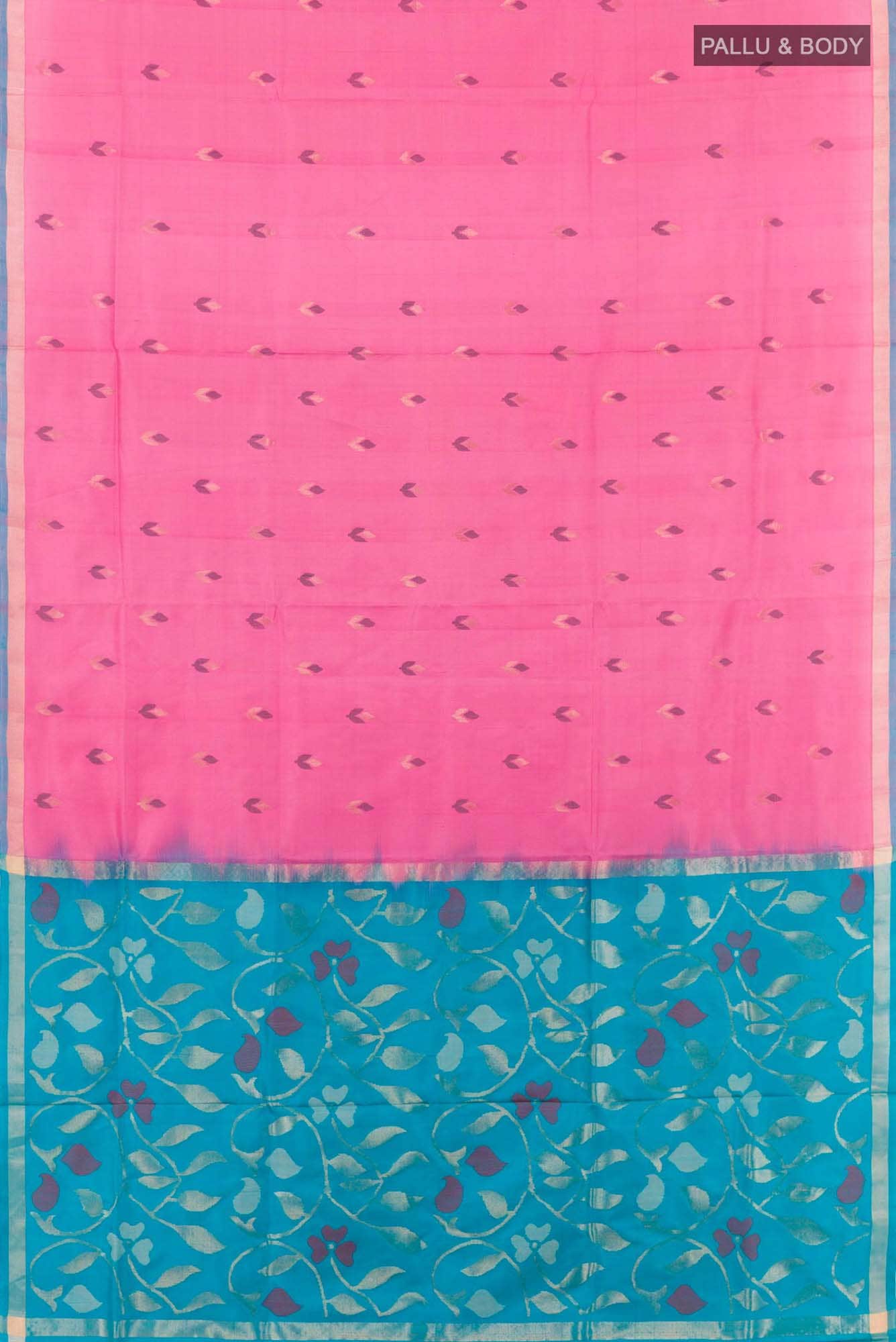 Pure Silk Pure Zari Pink Uppada Saree