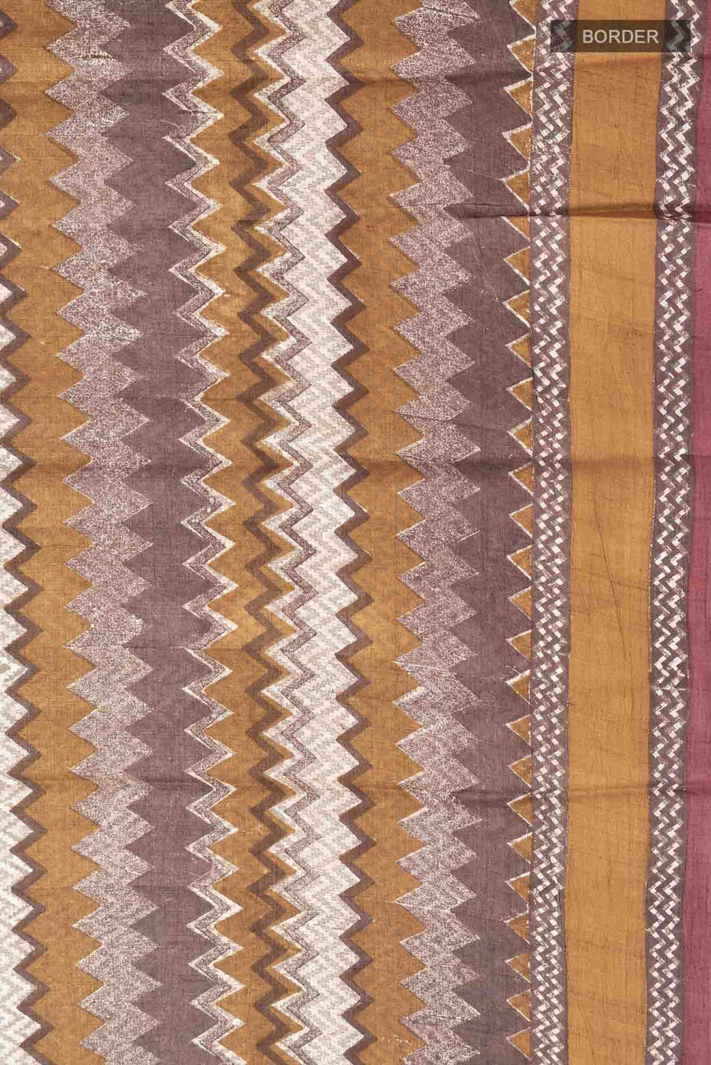 Beige Tussar Silk Saree
