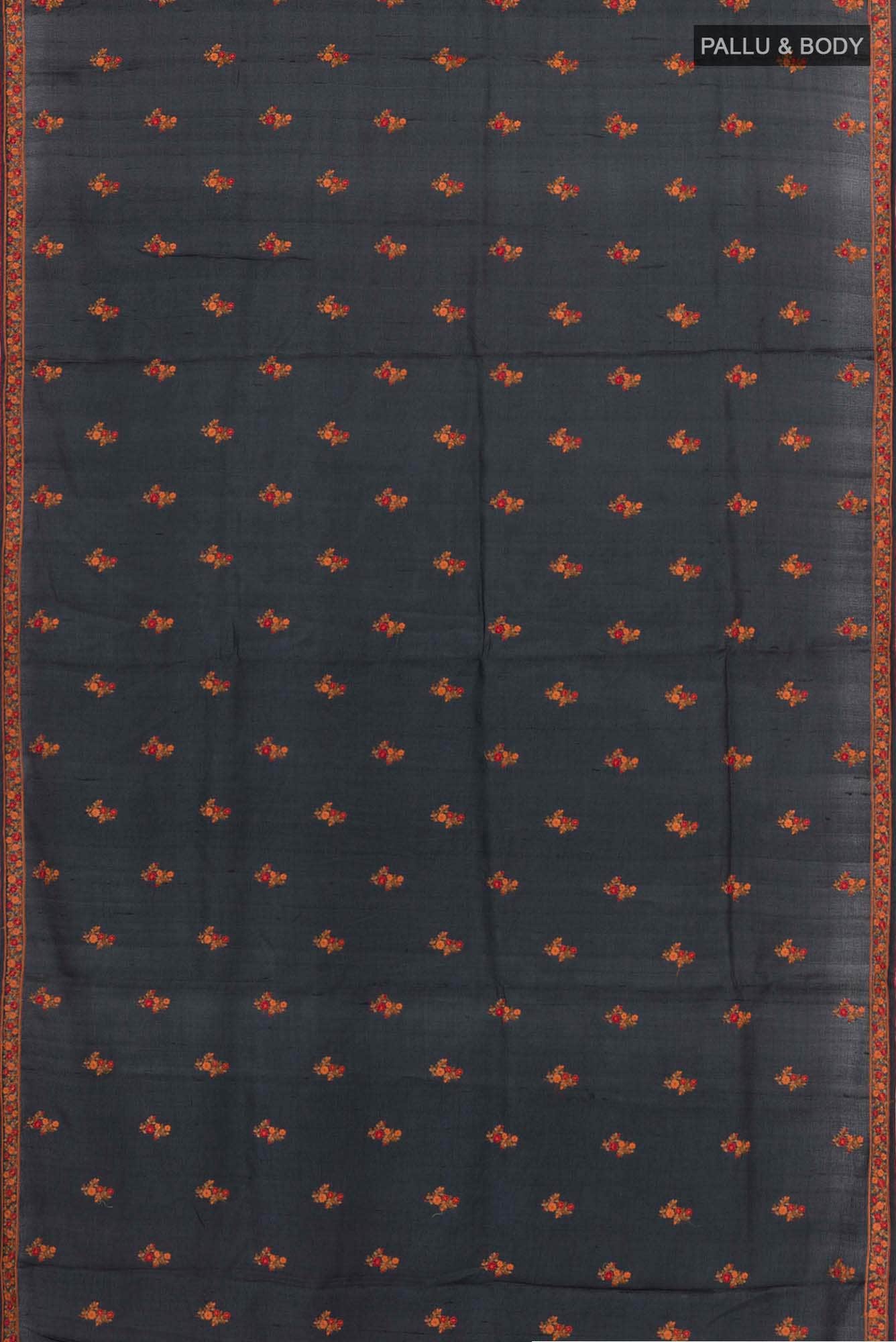 Black Tussar Silk Saree