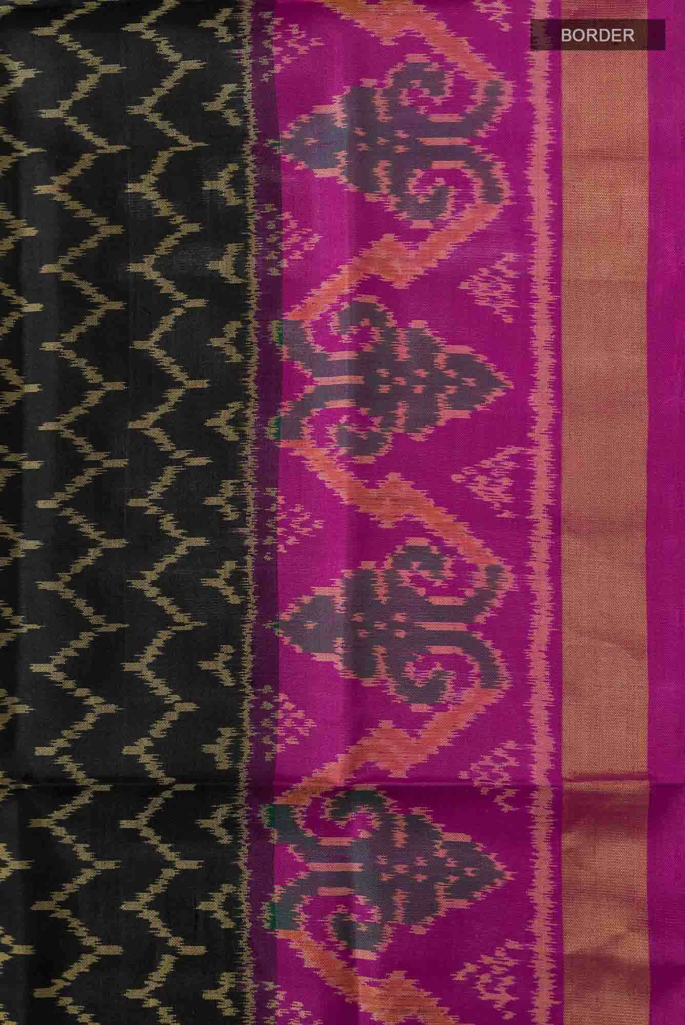 Black Rajkot Patola Silk Saree