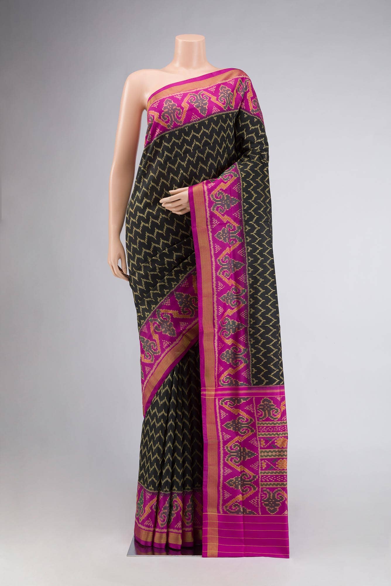 Black Rajkot Patola Silk Saree