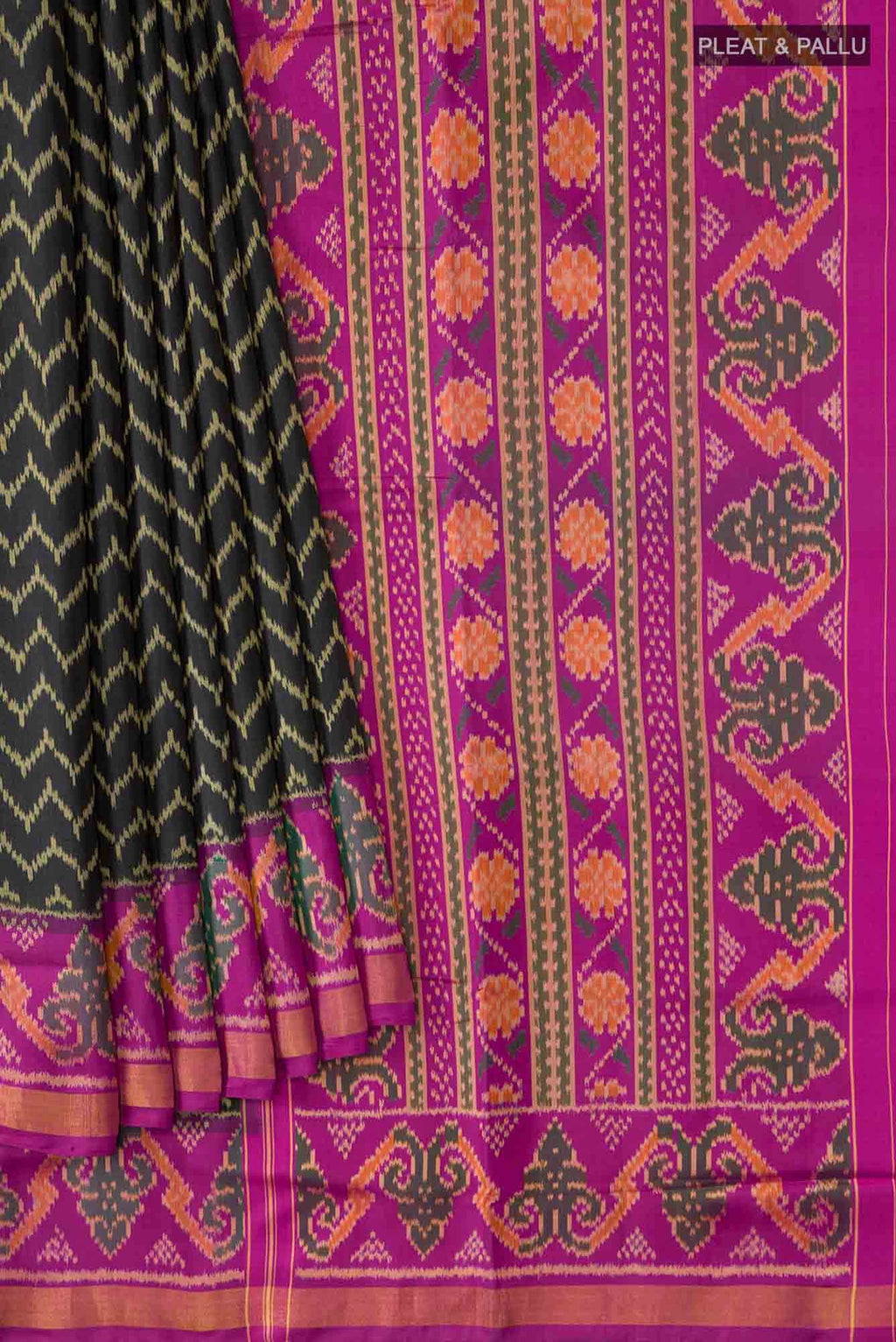 Black Rajkot Patola Silk Saree