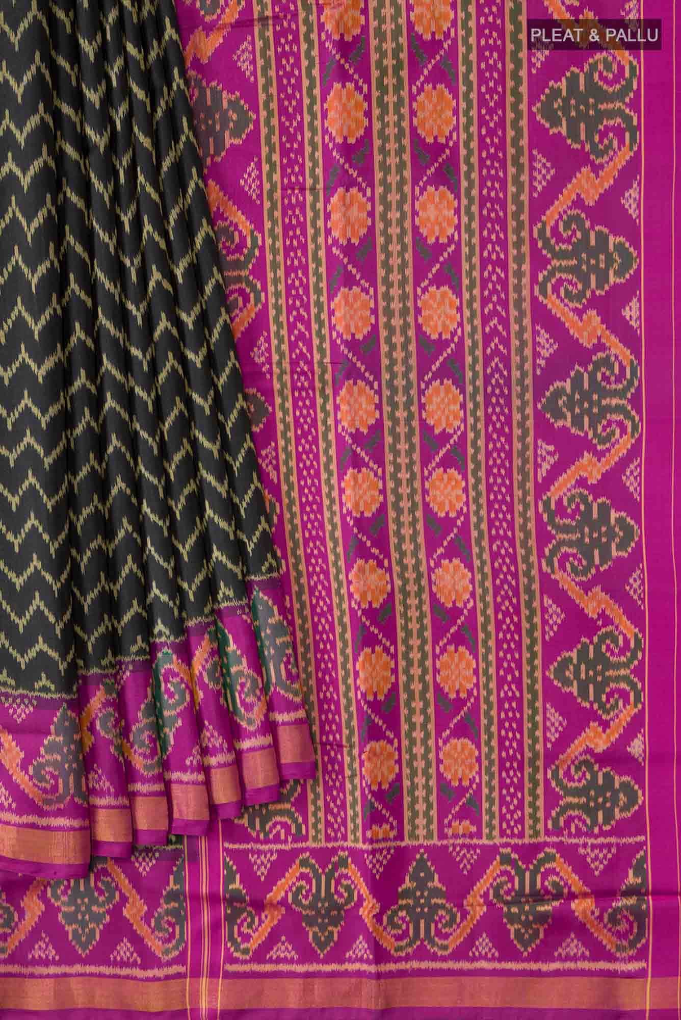 Black Rajkot Patola Silk Saree