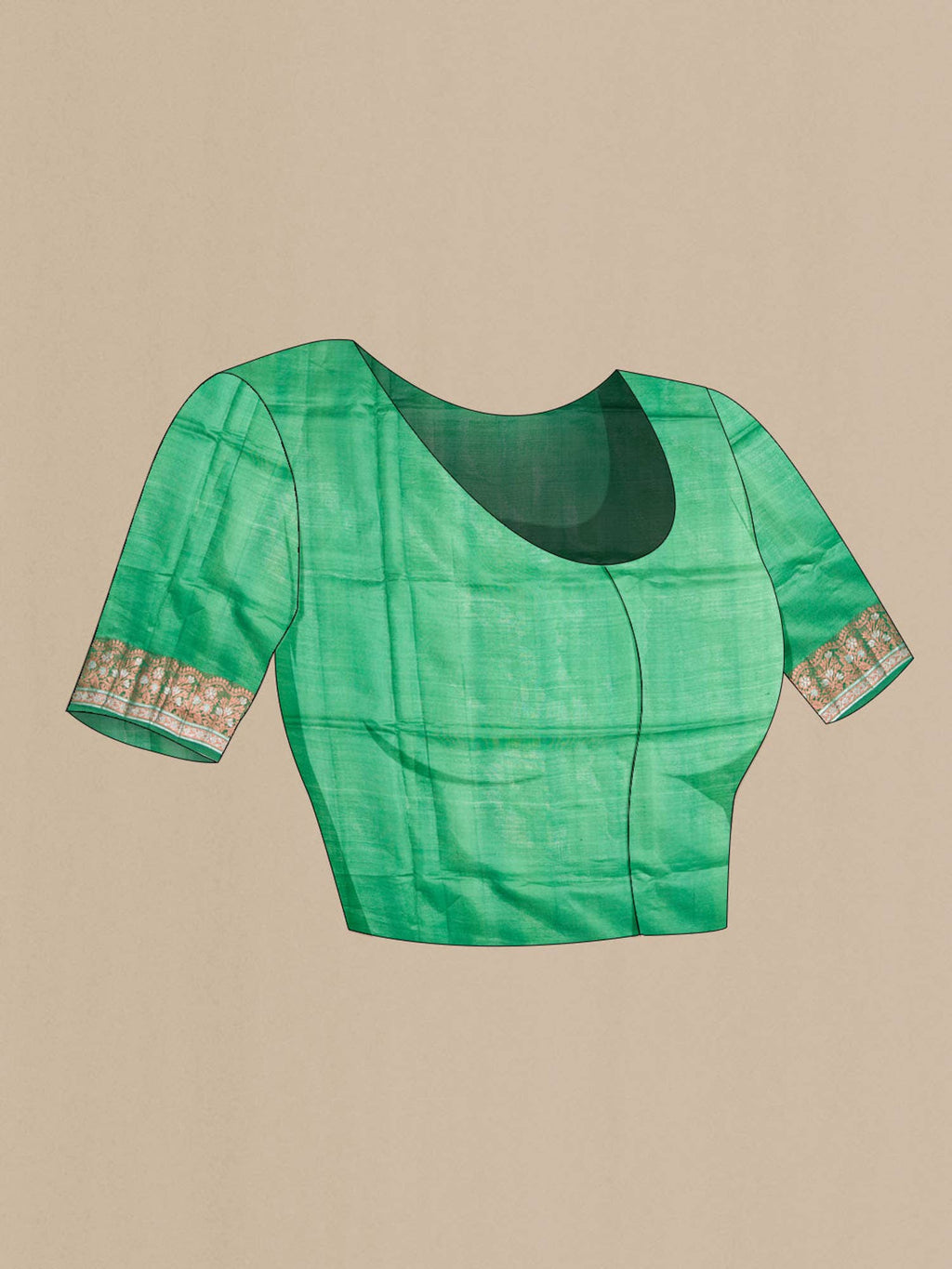 Green Banarasi Tussar Silk Saree
