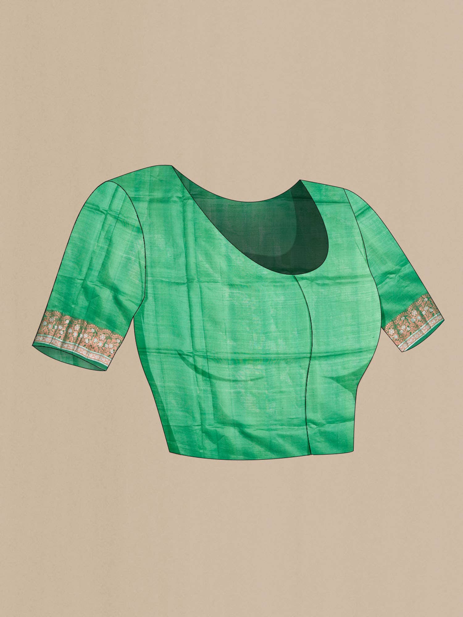 Green Banarasi Tussar Silk Saree