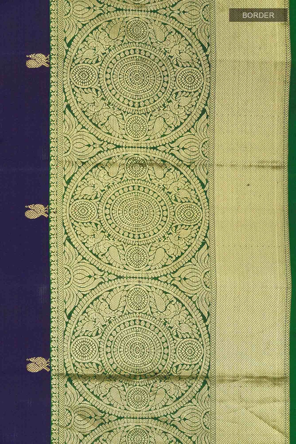 Dark Blue Kanchipuram Silk Saree