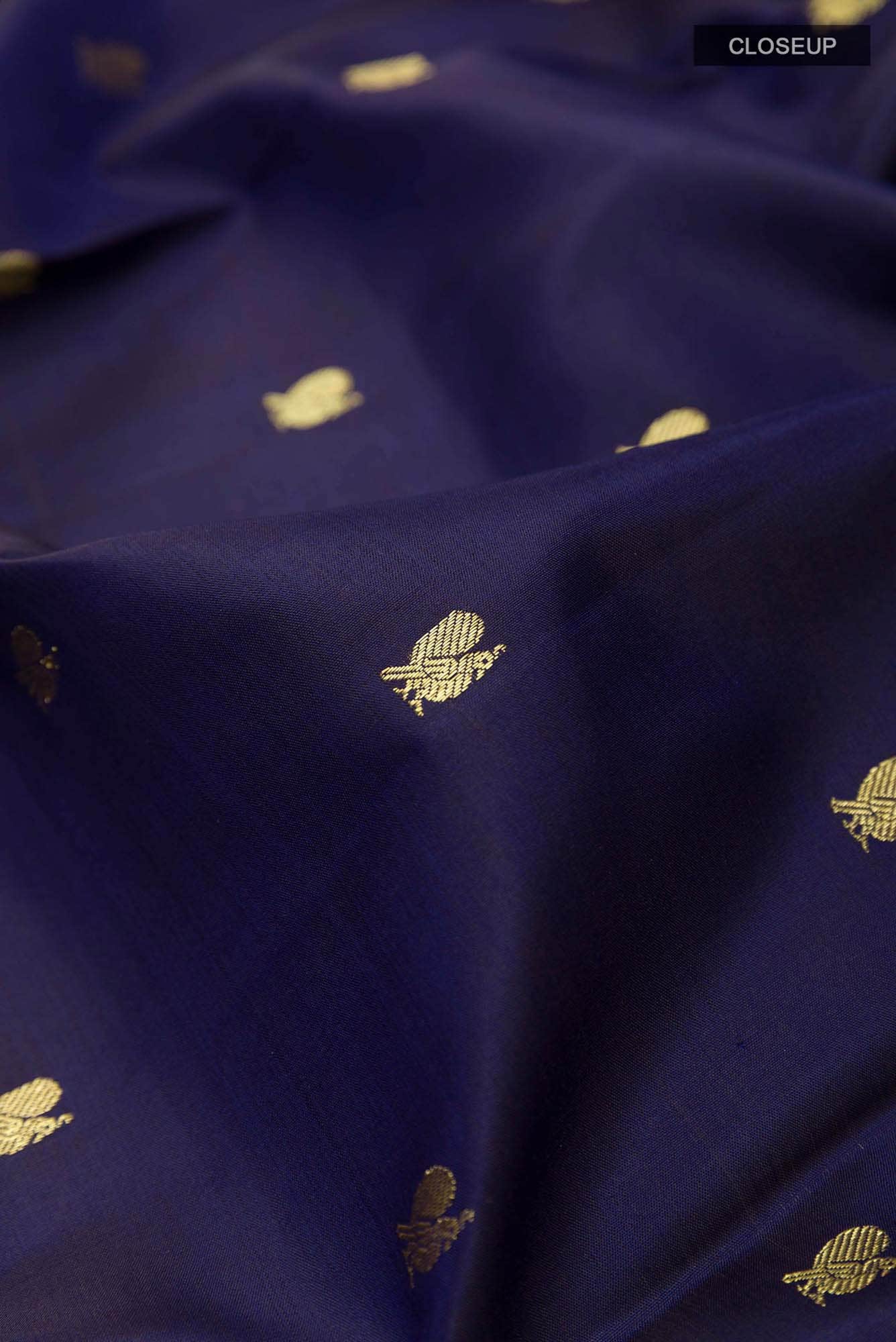 Dark Blue Kanchipuram Silk Saree