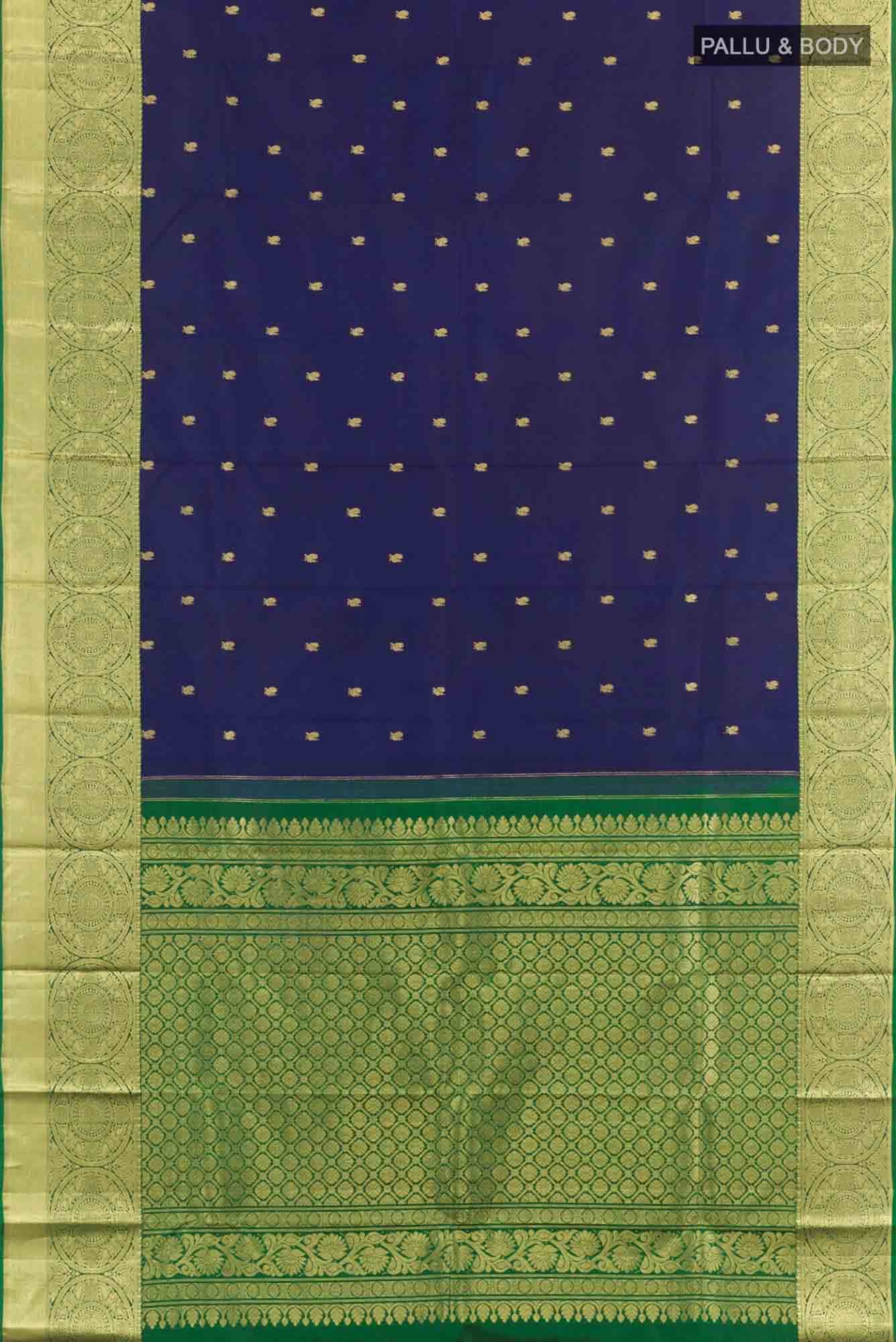 Dark Blue Kanchipuram Silk Saree