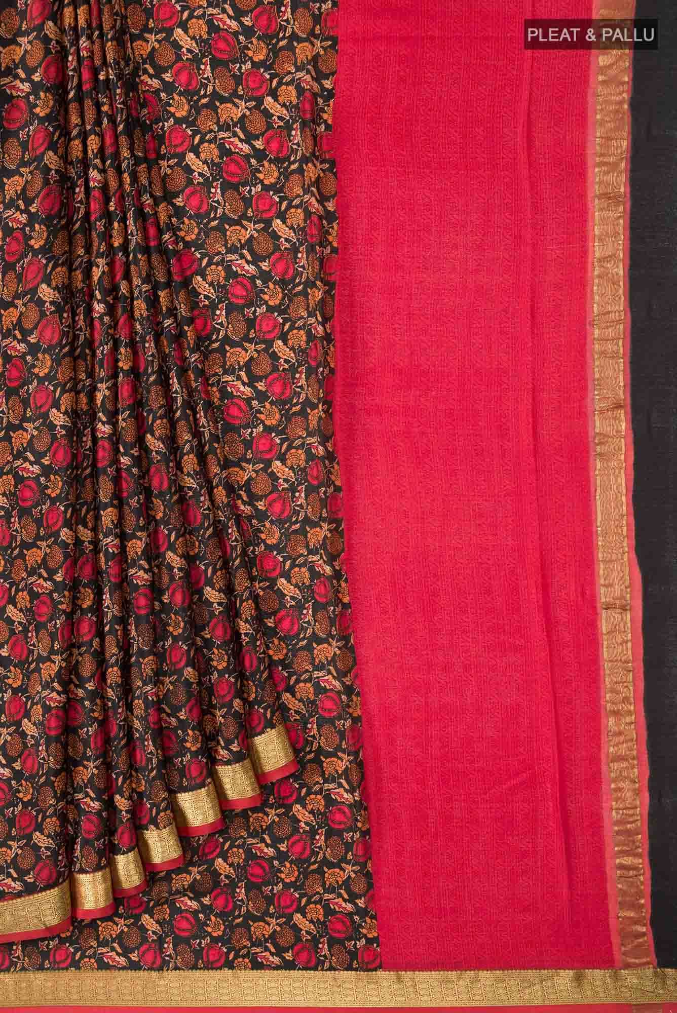 Black Crepe Saree