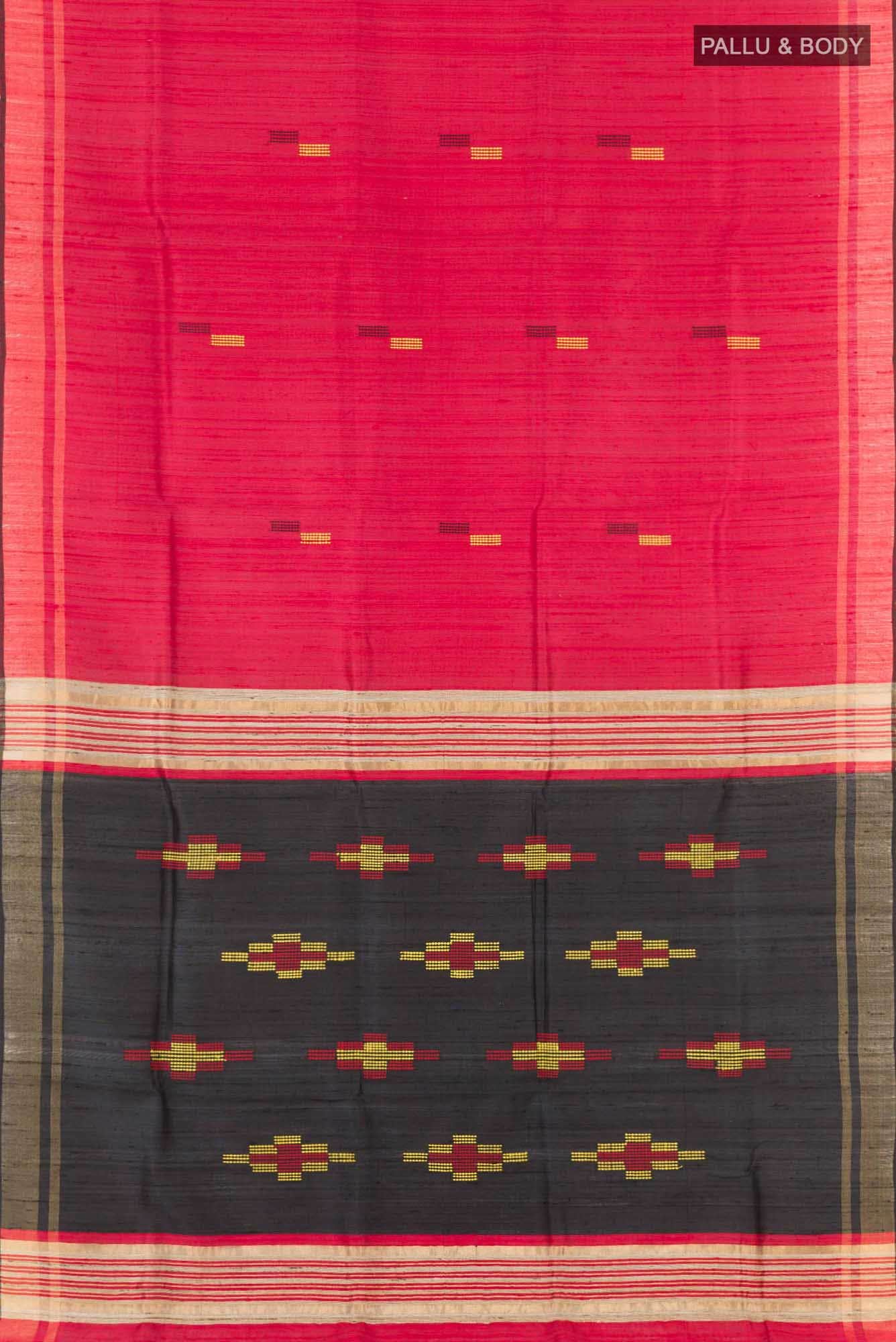 Red Tussar Saree