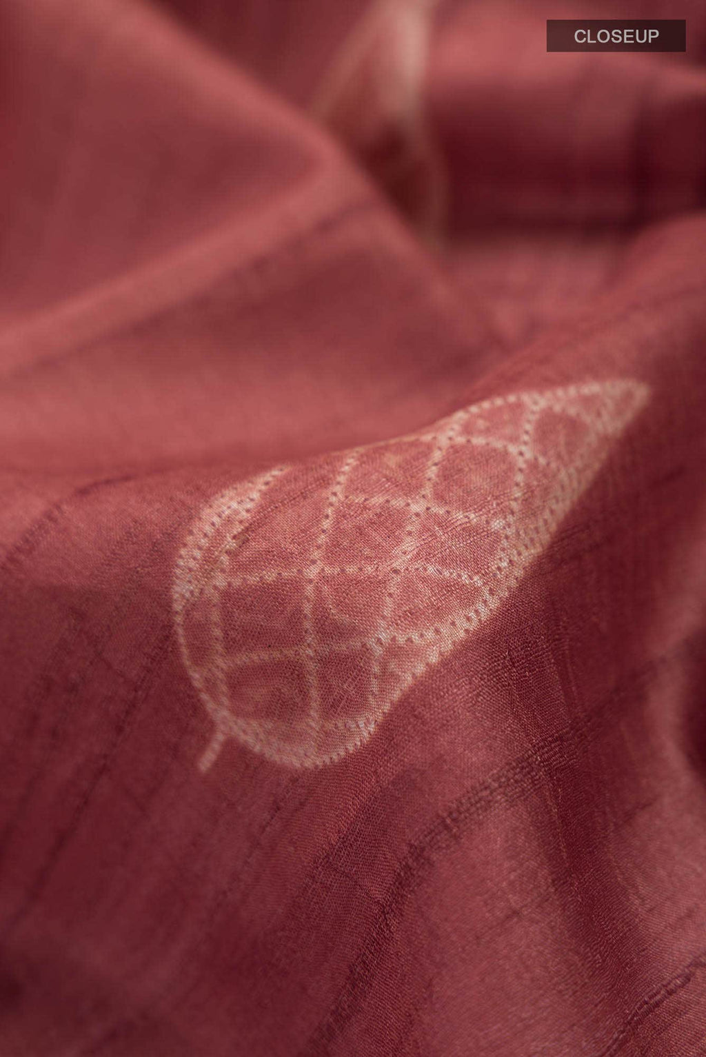 Rust Tussar Silk Saree