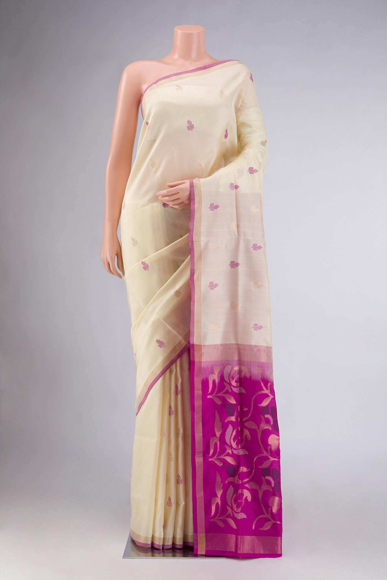 Cream Uppada Silk Saree