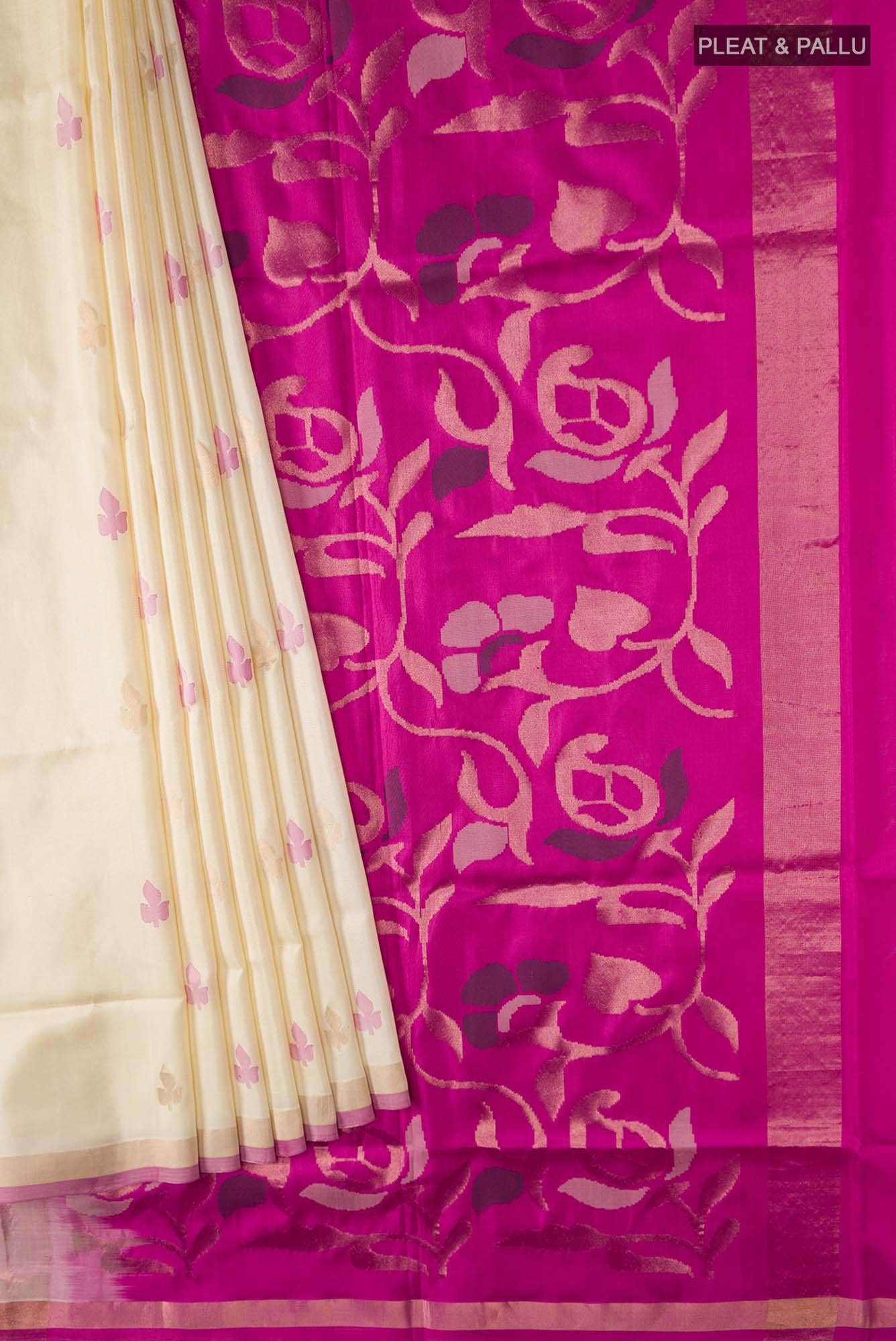 Cream Uppada Silk Saree