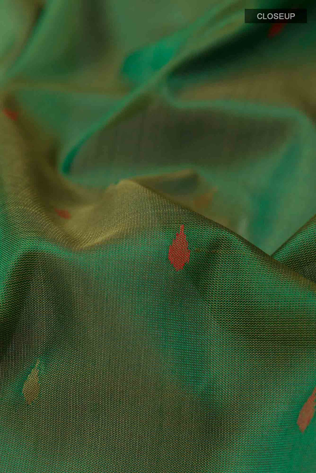 Pure Silk Pure Zari Green Uppada Saree