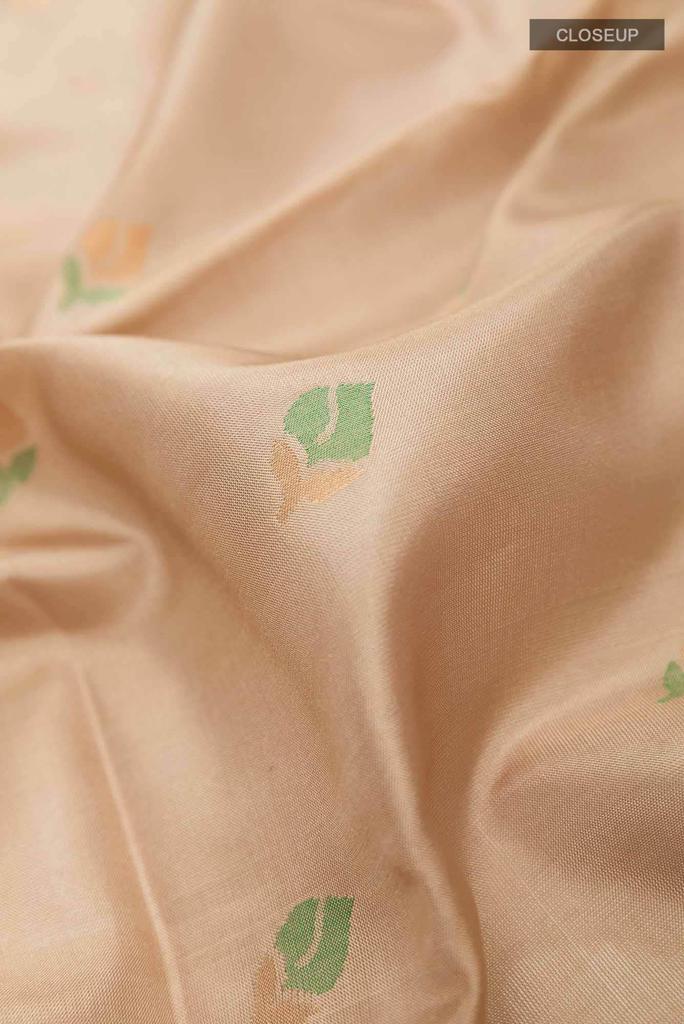 Pure Silk Pure Zari Beige Uppada Saree