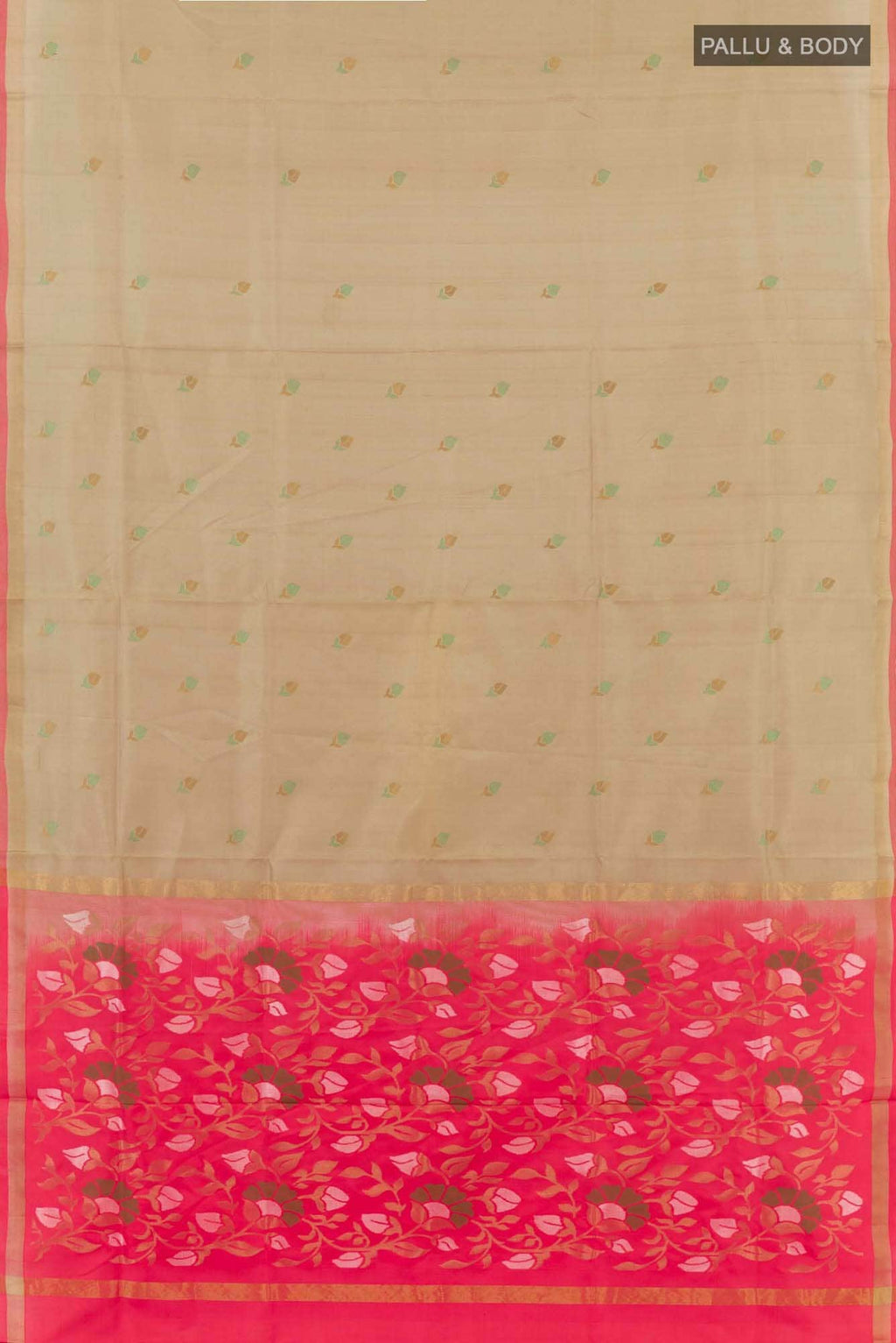 Pure Silk Pure Zari Beige Uppada Saree