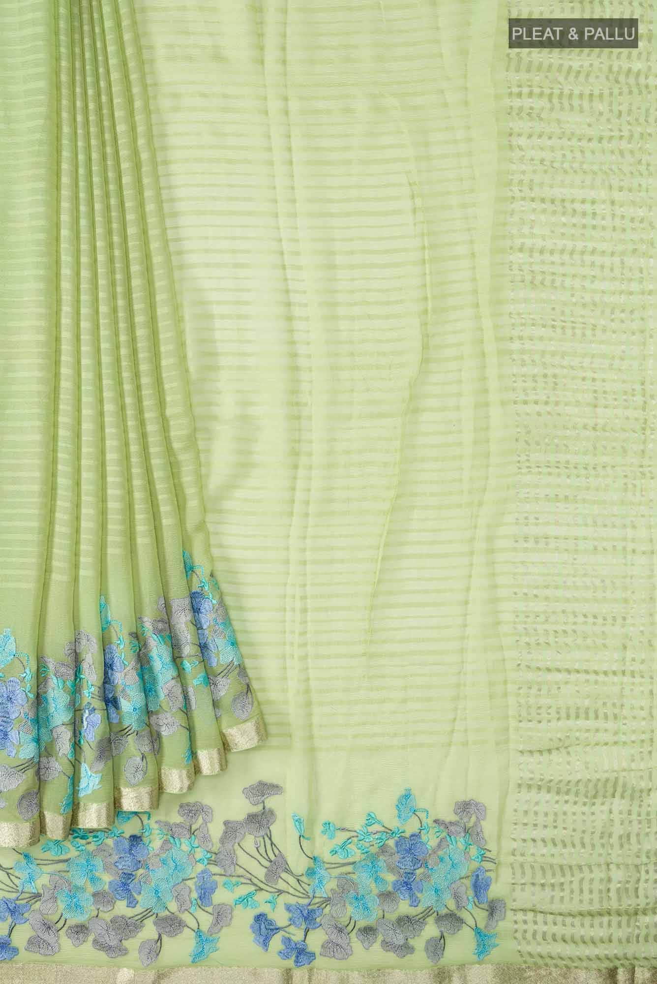 Green Chiffon Saree
