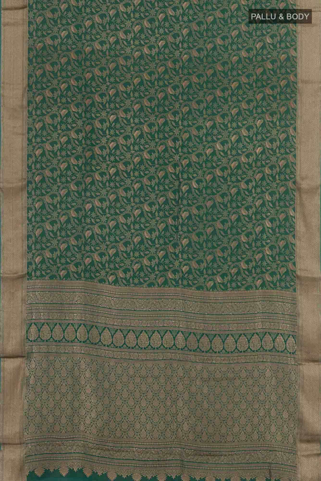 Green Crepe Saree