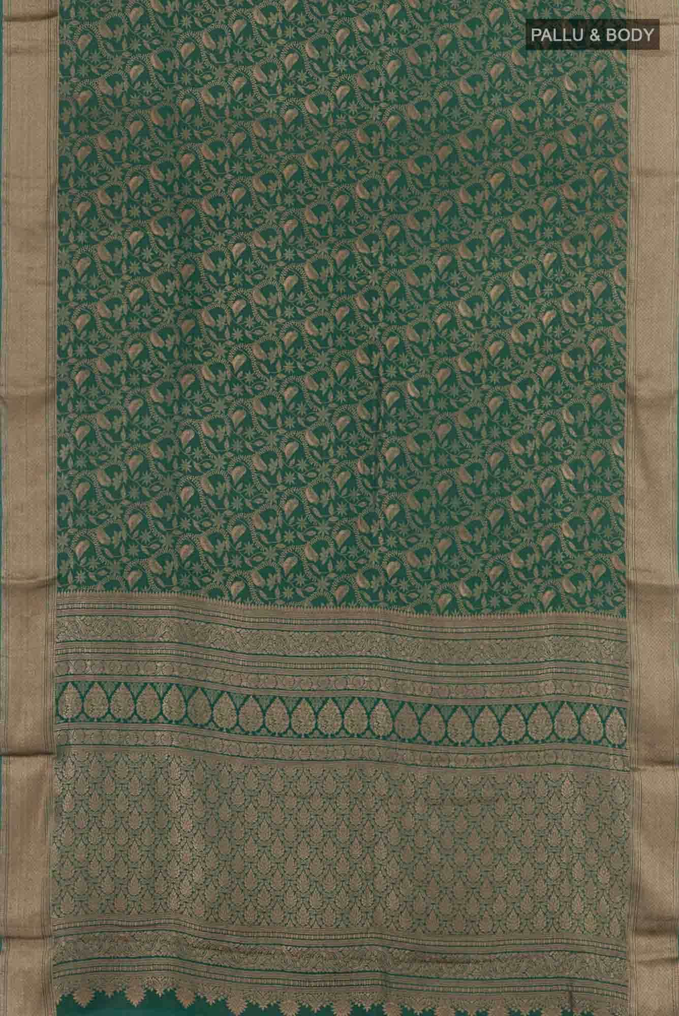 Green Crepe Saree