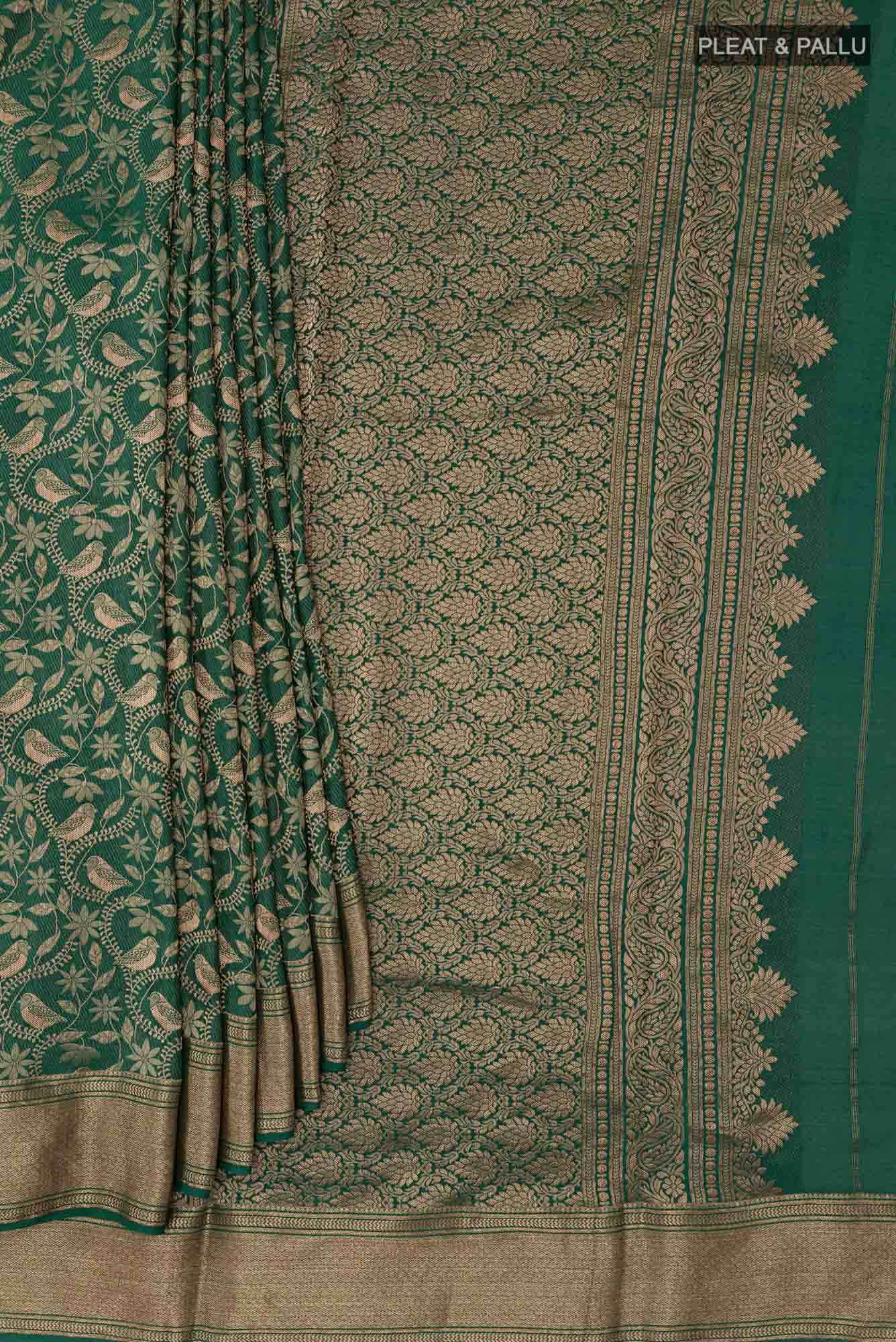 Green Crepe Saree