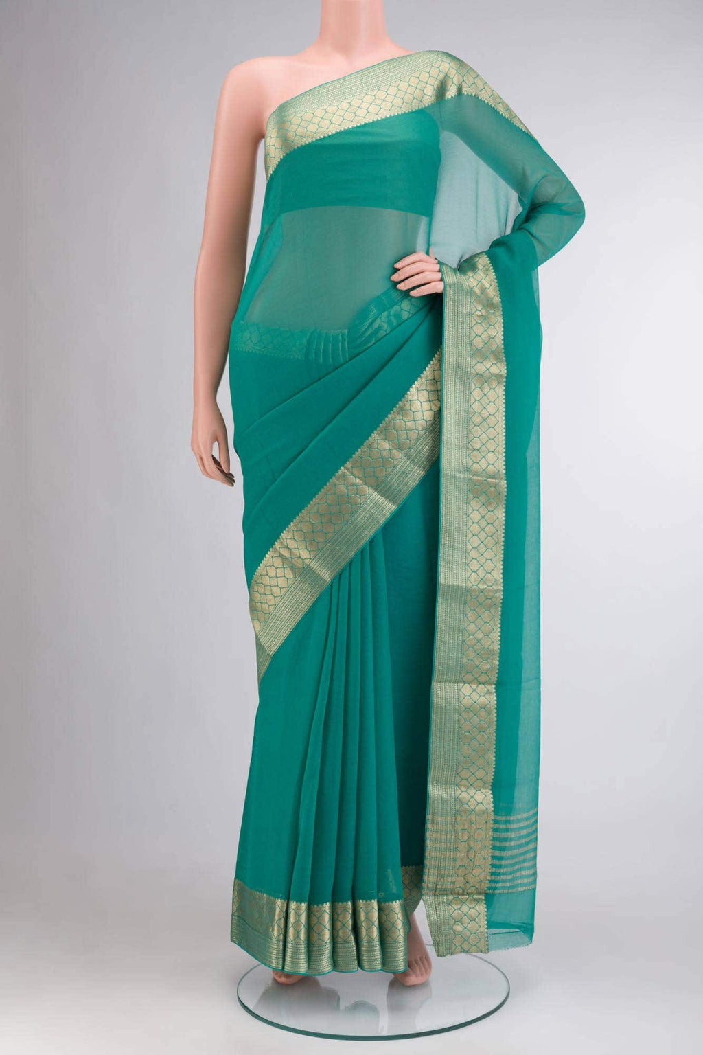 Green Mysore Chiffon Saree
