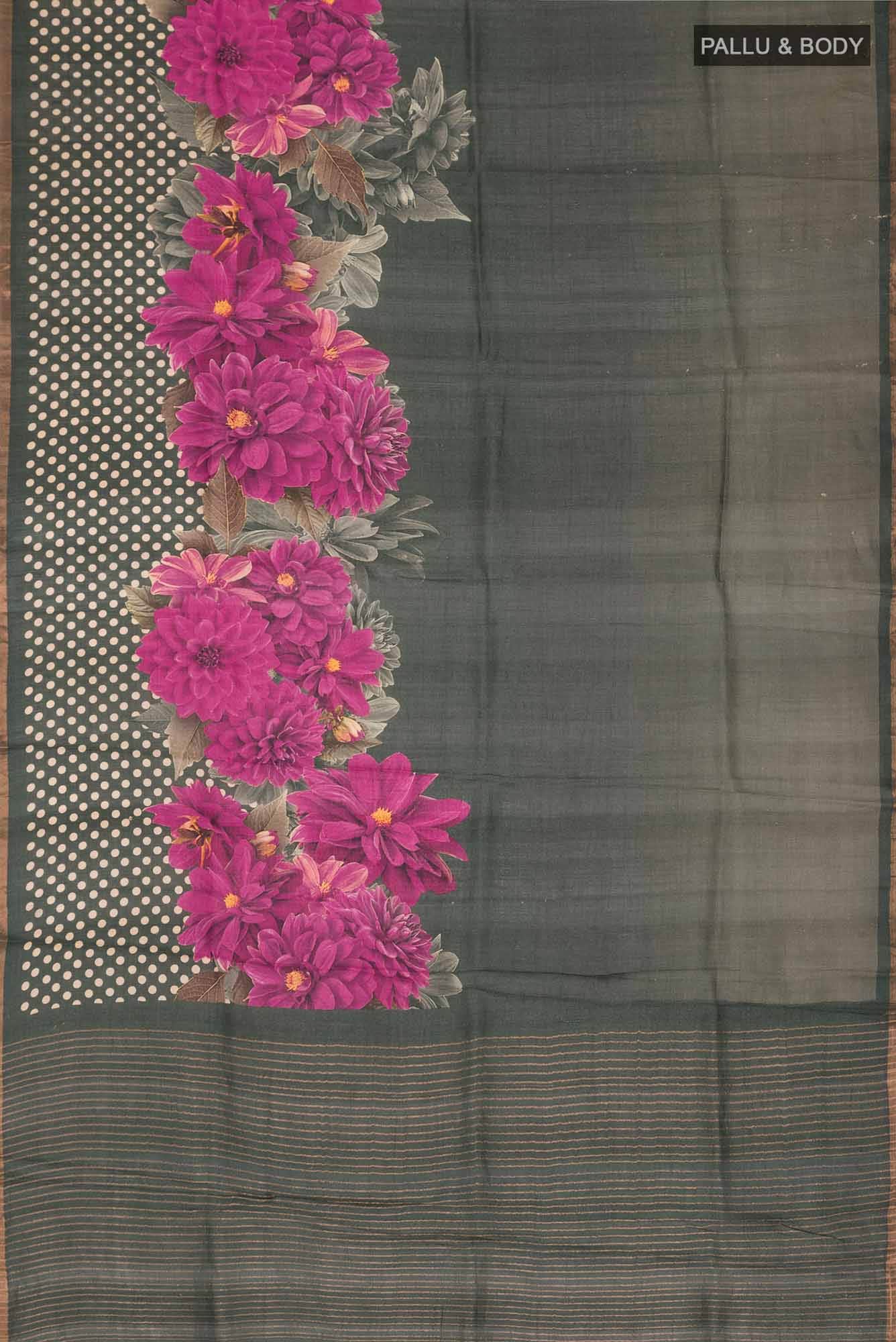Green Bhagalpuri Tussar Silk Saree