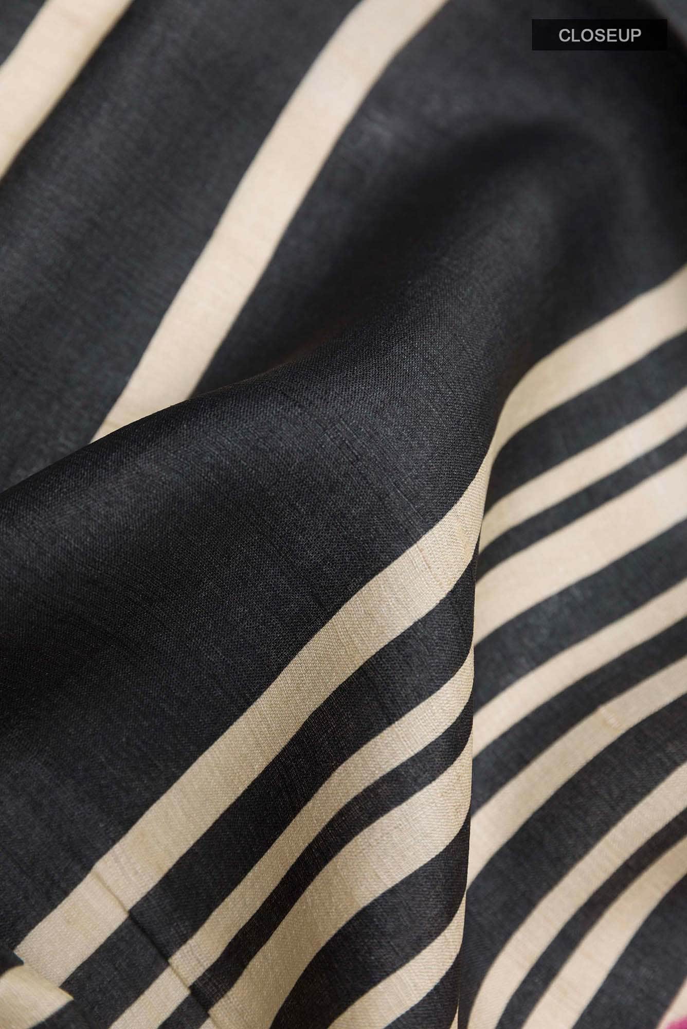 Black Tussar Saree