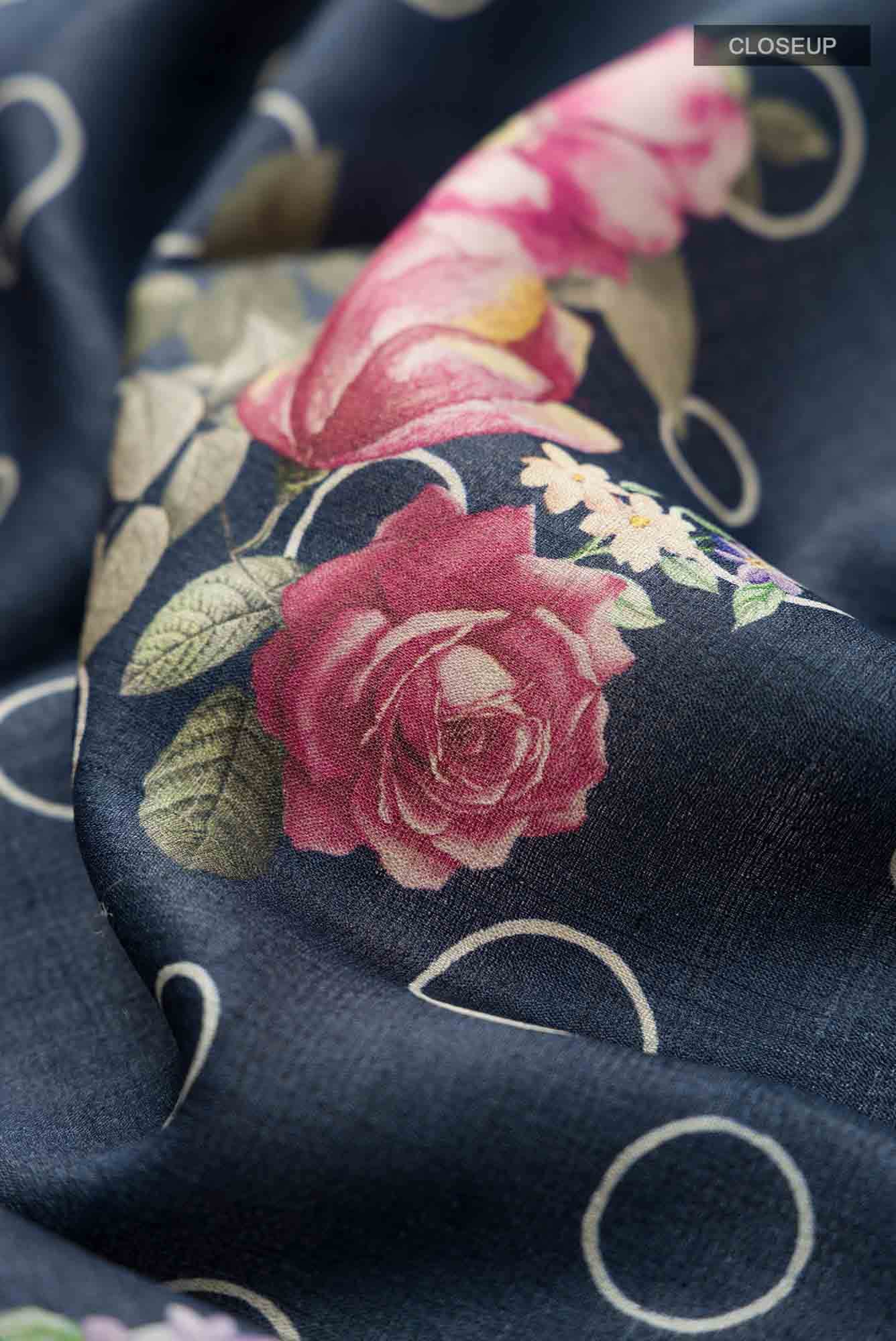 Blue Tussar Silk Saree