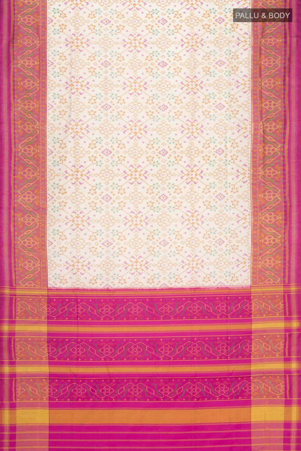 Cream Rajkot Patola Silk Saree