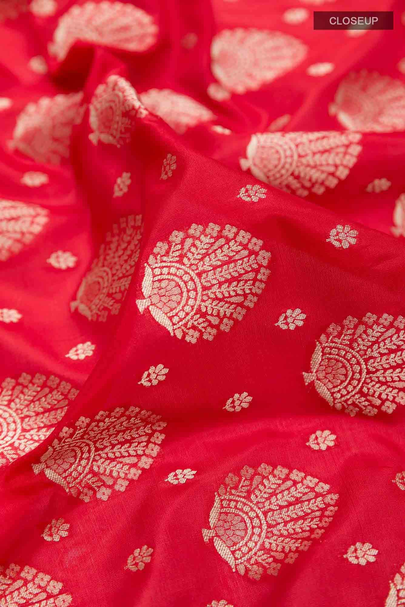 Red Blended Banarasi Silk Saree