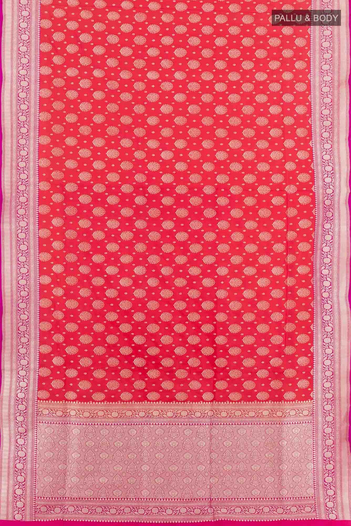 Red Blended Banarasi Silk Saree