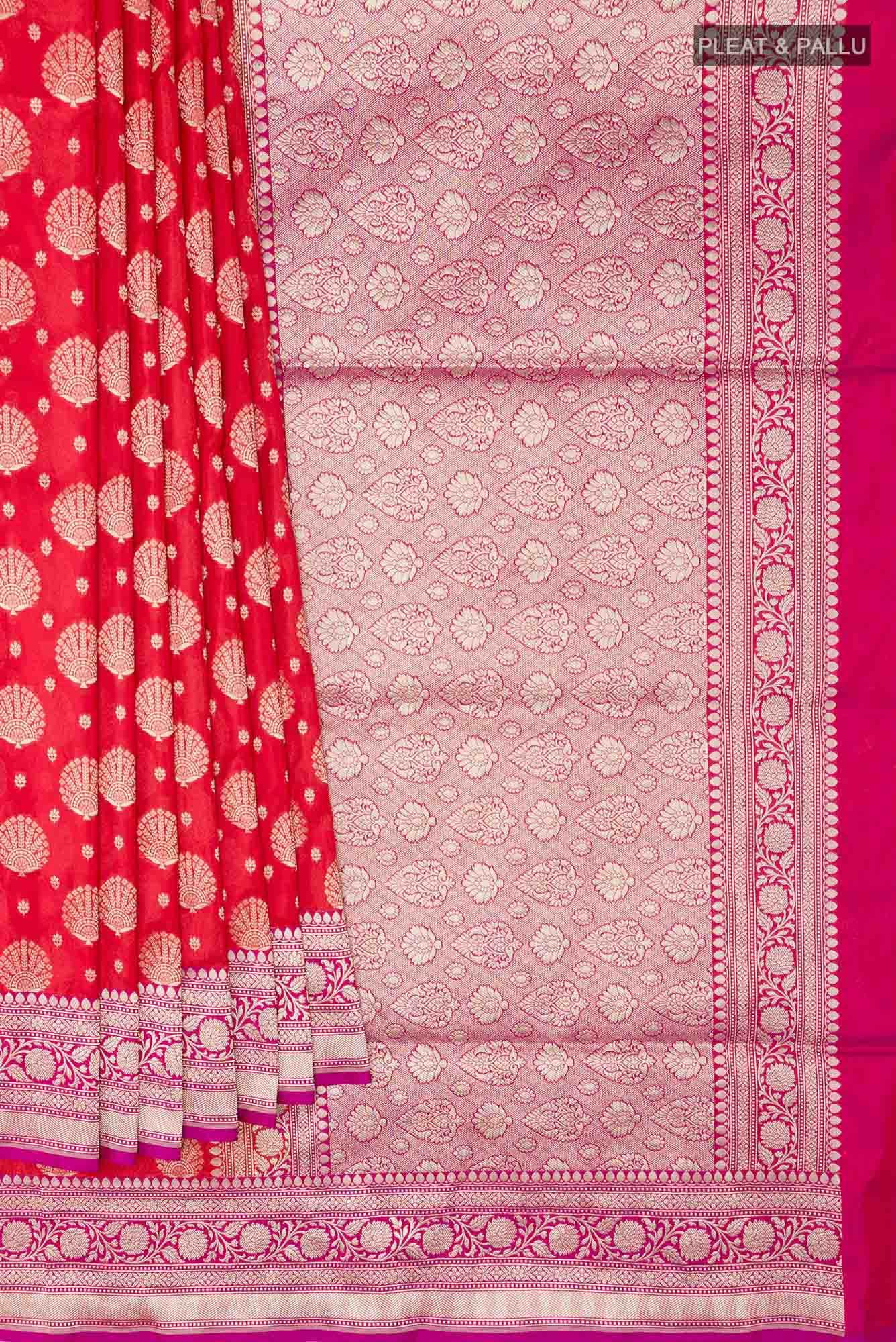 Red Blended Banarasi Silk Saree