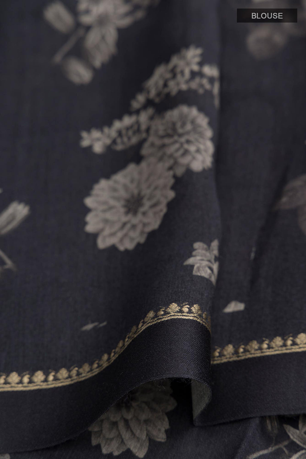 Black Tussar Silk Saree