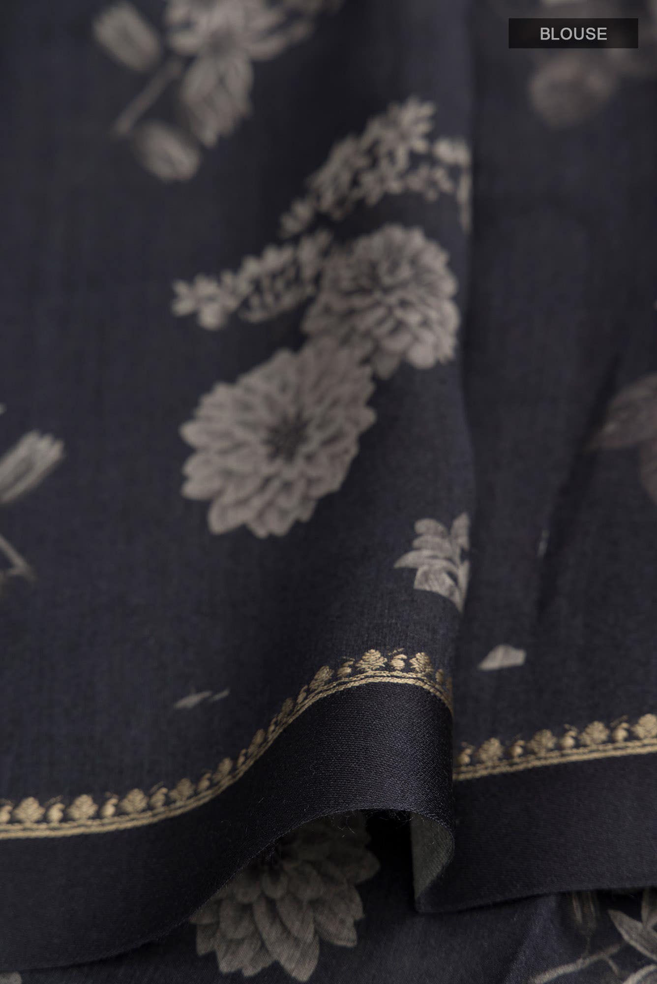 Black Tussar Silk Saree