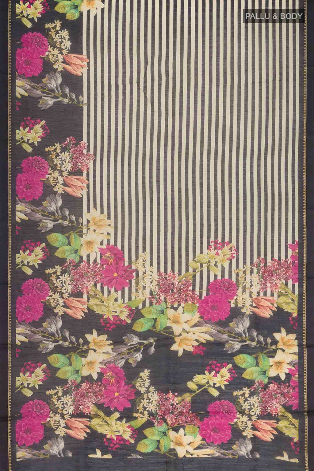 Black Tussar Silk Saree