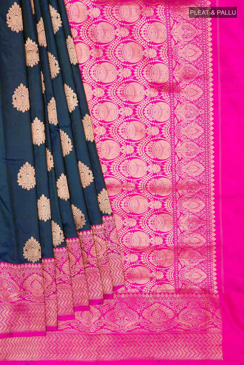 Dark Blue Banarasi Katan Silk Saree