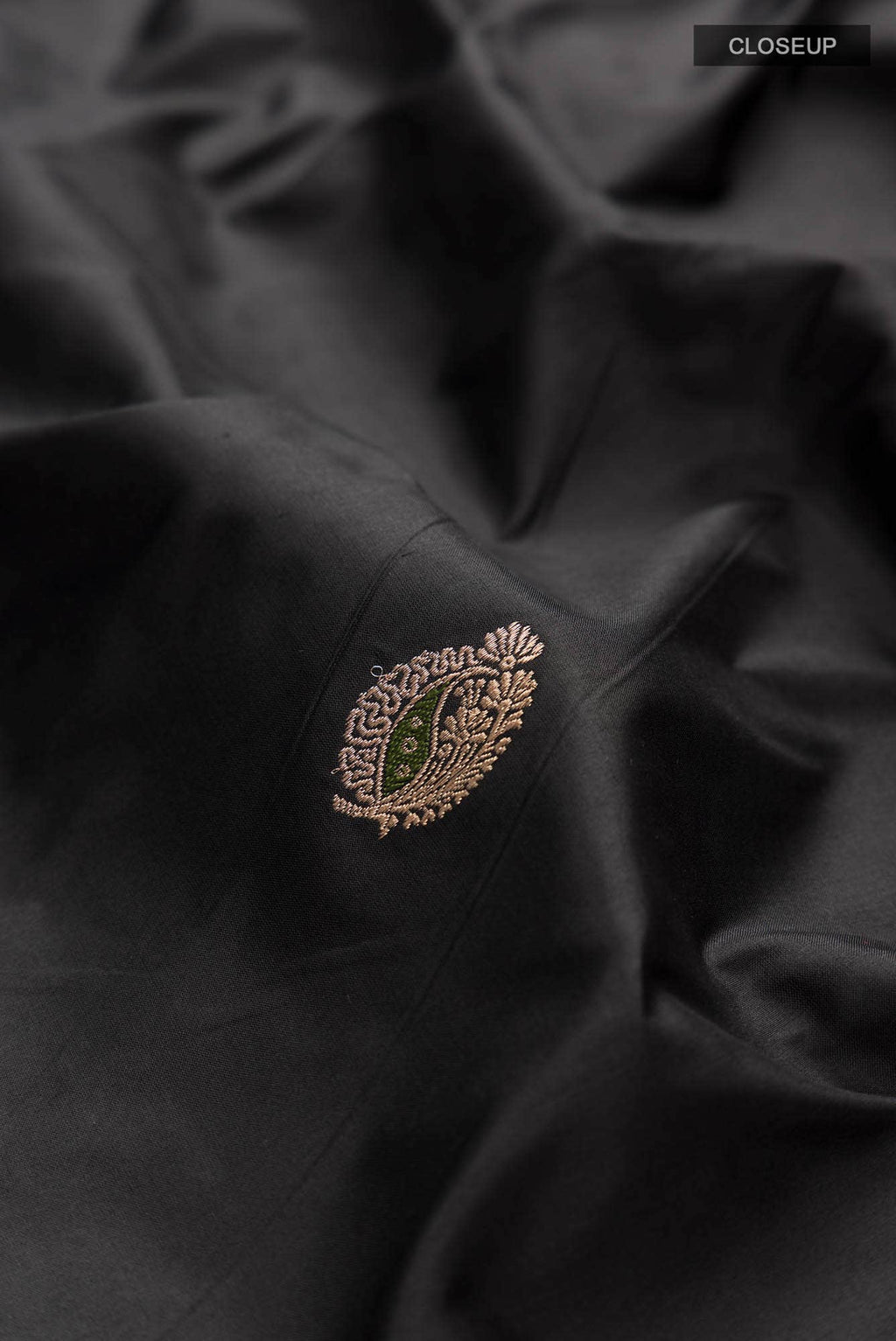 Black Banarasi Katan Silk Saree
