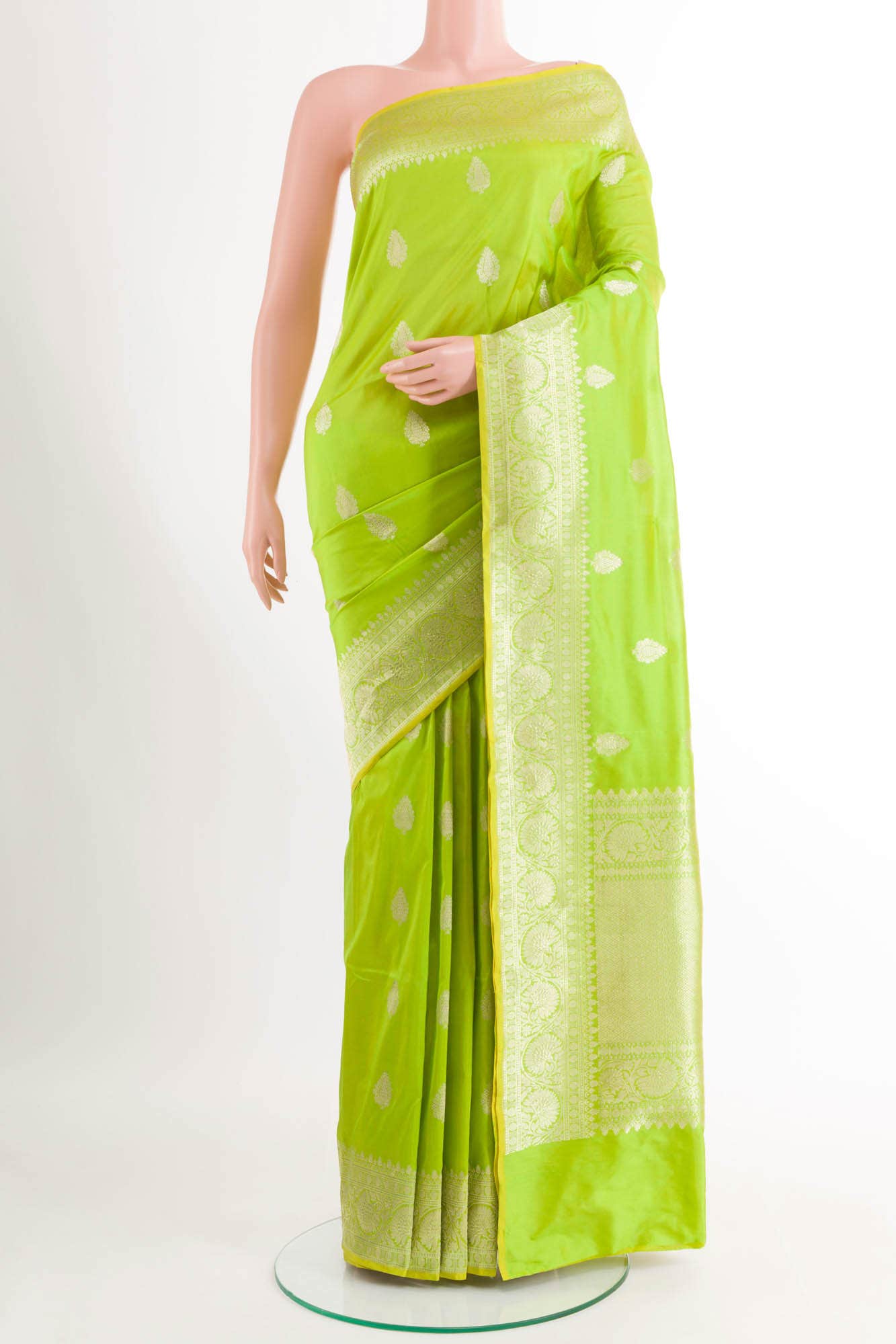 Green Banarasi Katan Silk Saree
