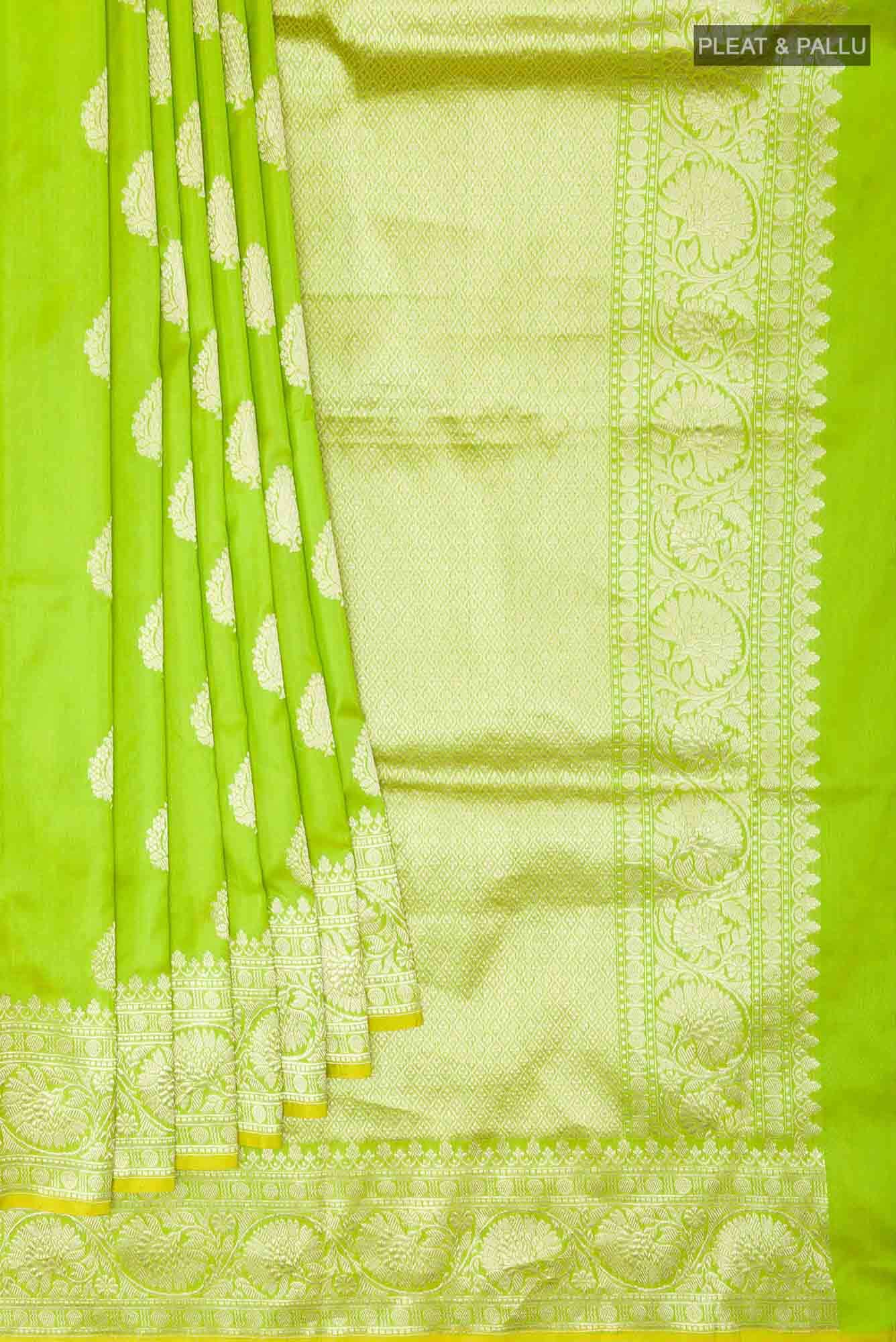 Green Banarasi Katan Silk Saree