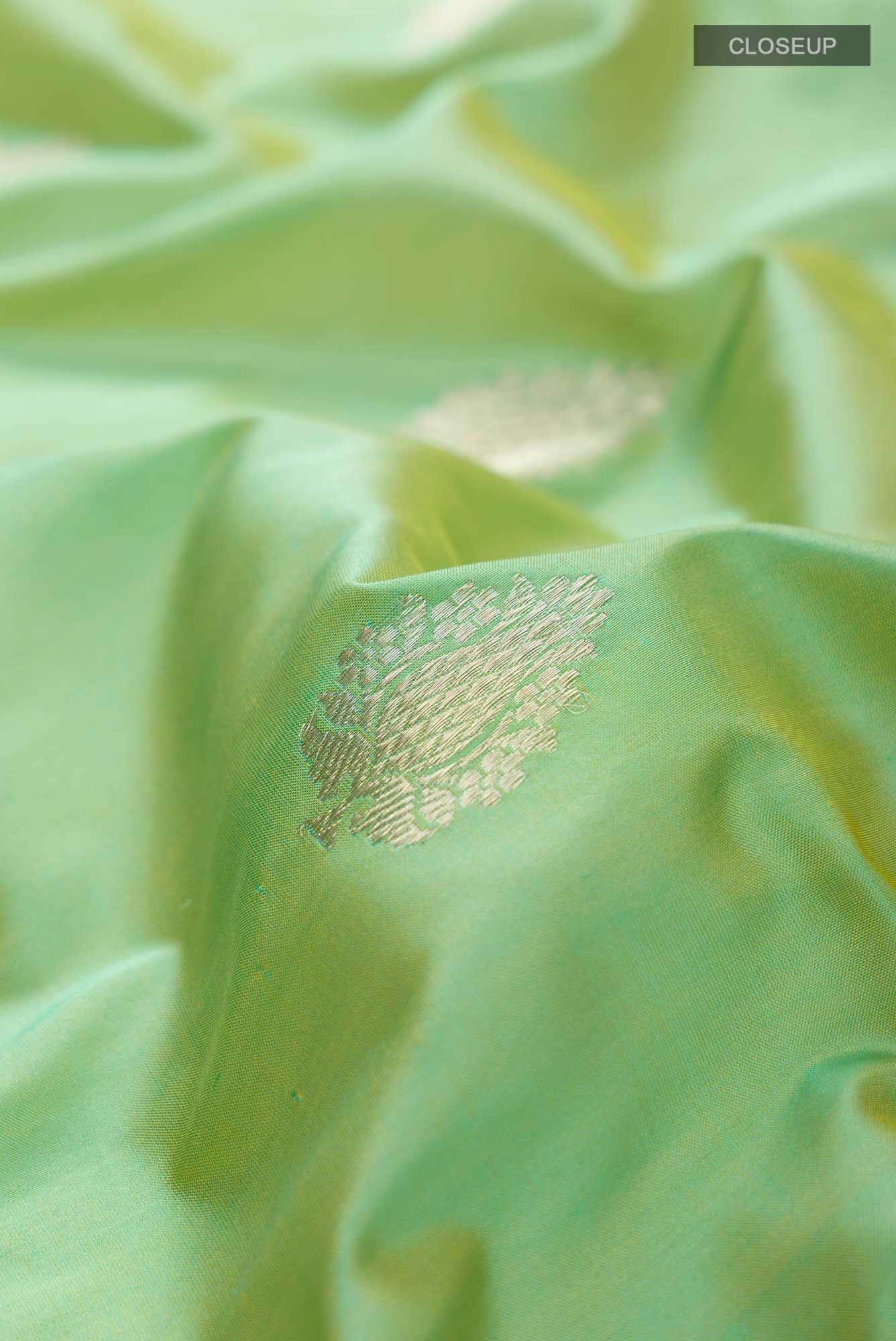 Green Banarasi Katan Silk Saree