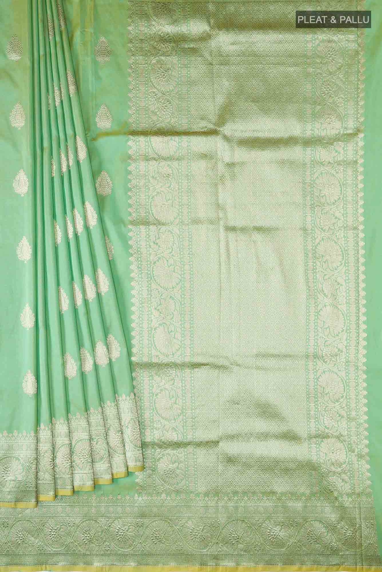Green Banarasi Katan Silk Saree