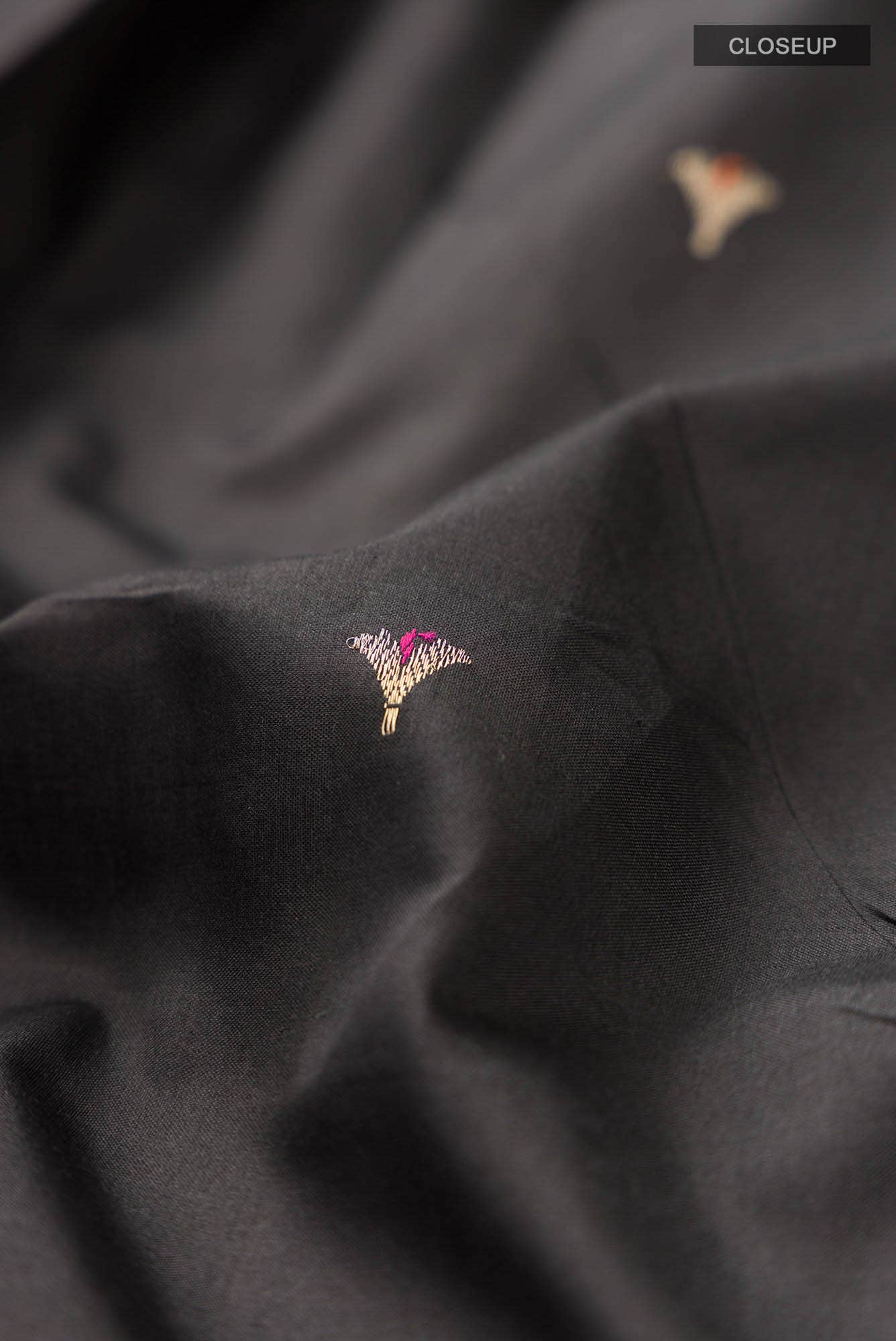 Black Banarasi Katan Silk Saree