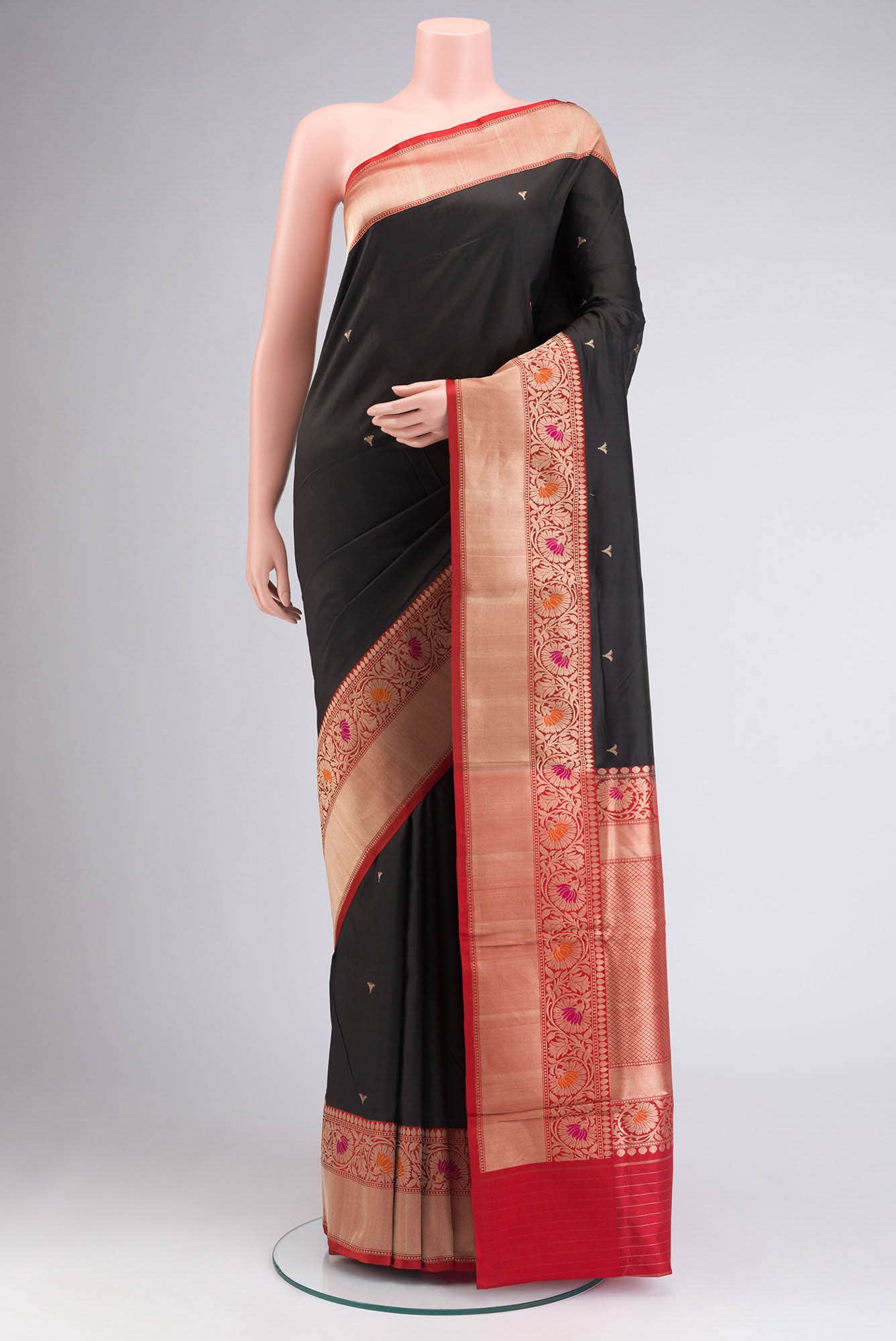 Black Banarasi Katan Silk Saree