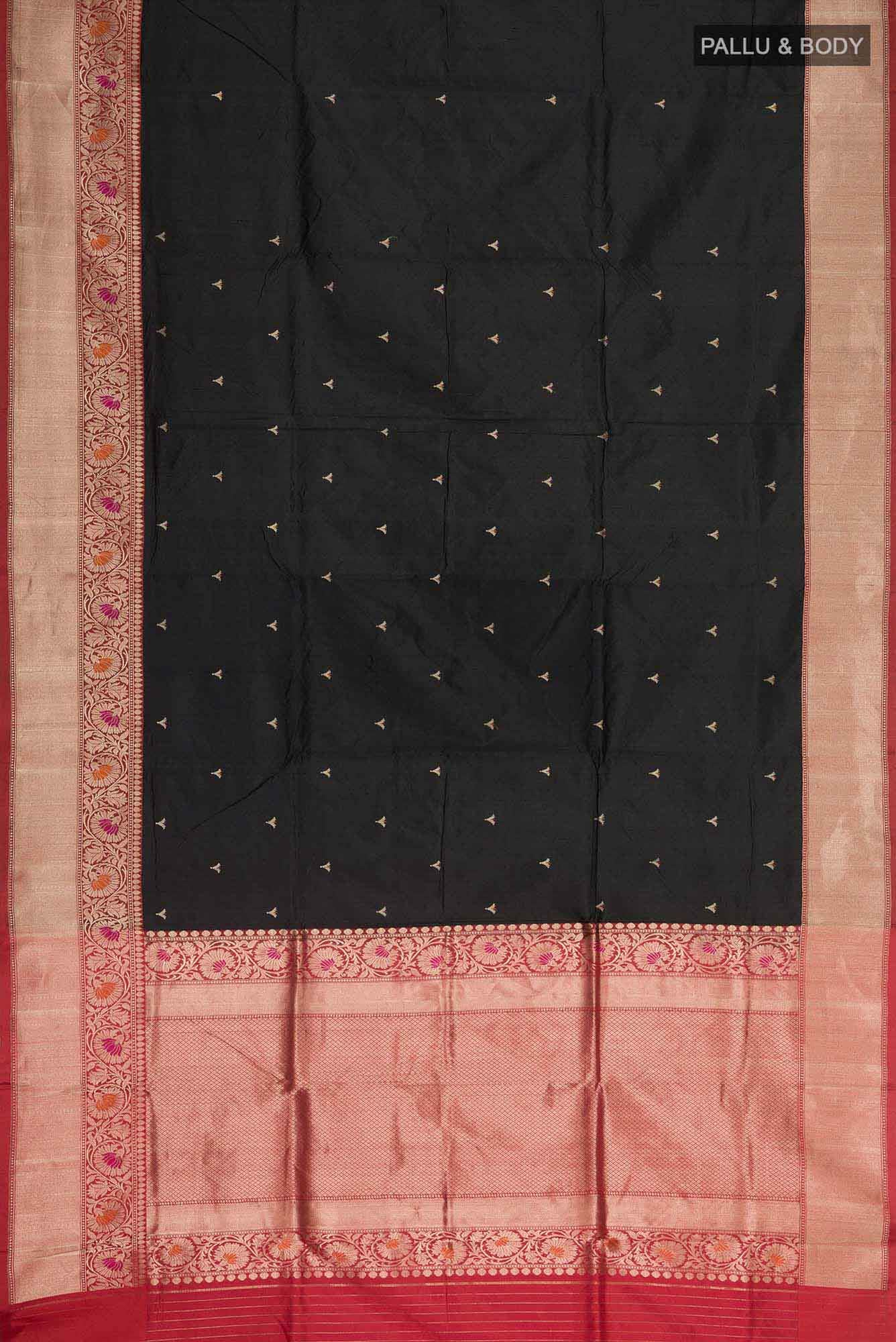 Black Banarasi Katan Silk Saree