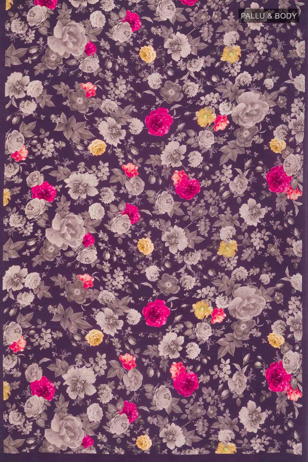 Purple Mysore Crepe Saree