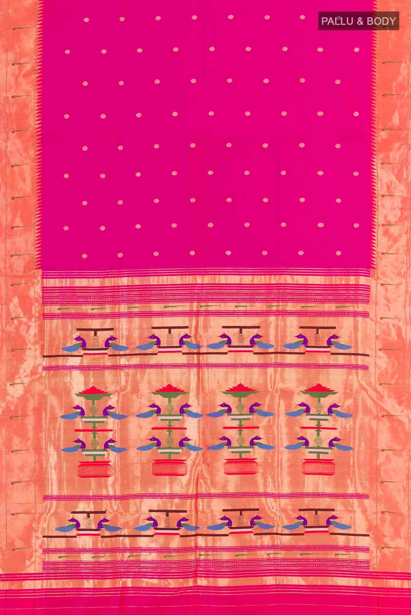 Rani Pink Paithani Silk Saree