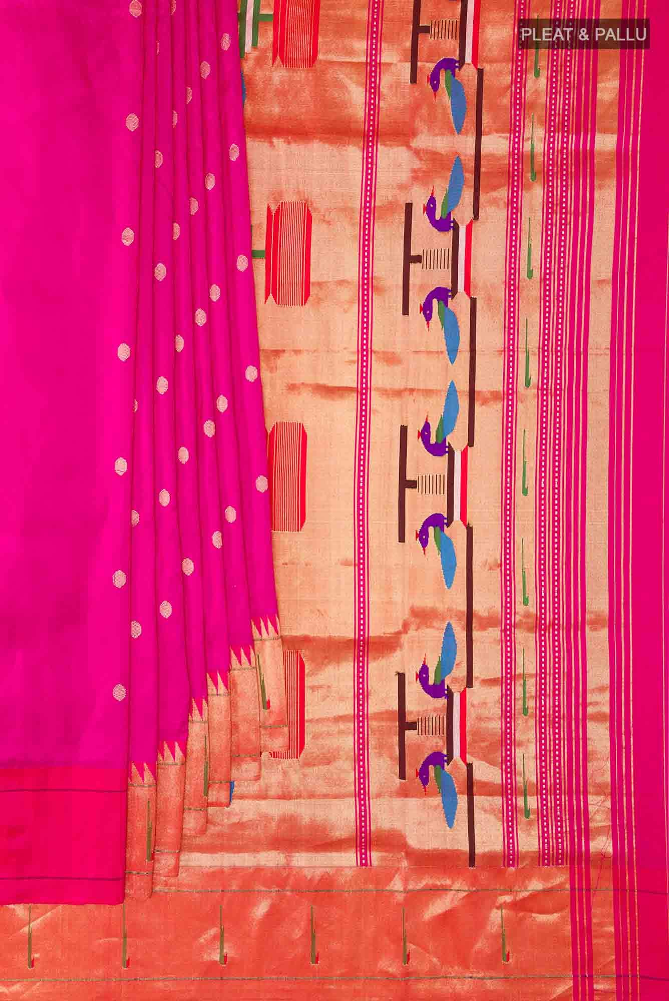 Rani Pink Paithani Silk Saree