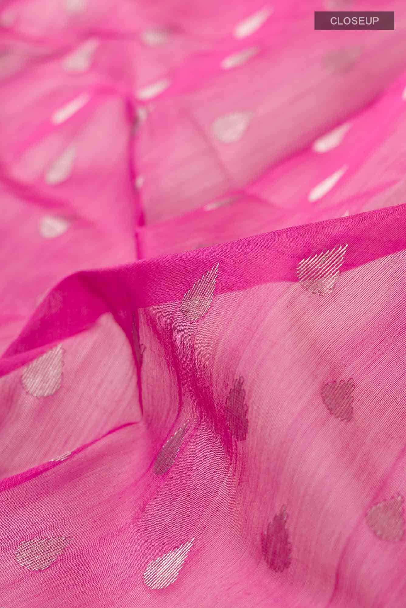 Pink Chanderi Silk Cotton Saree